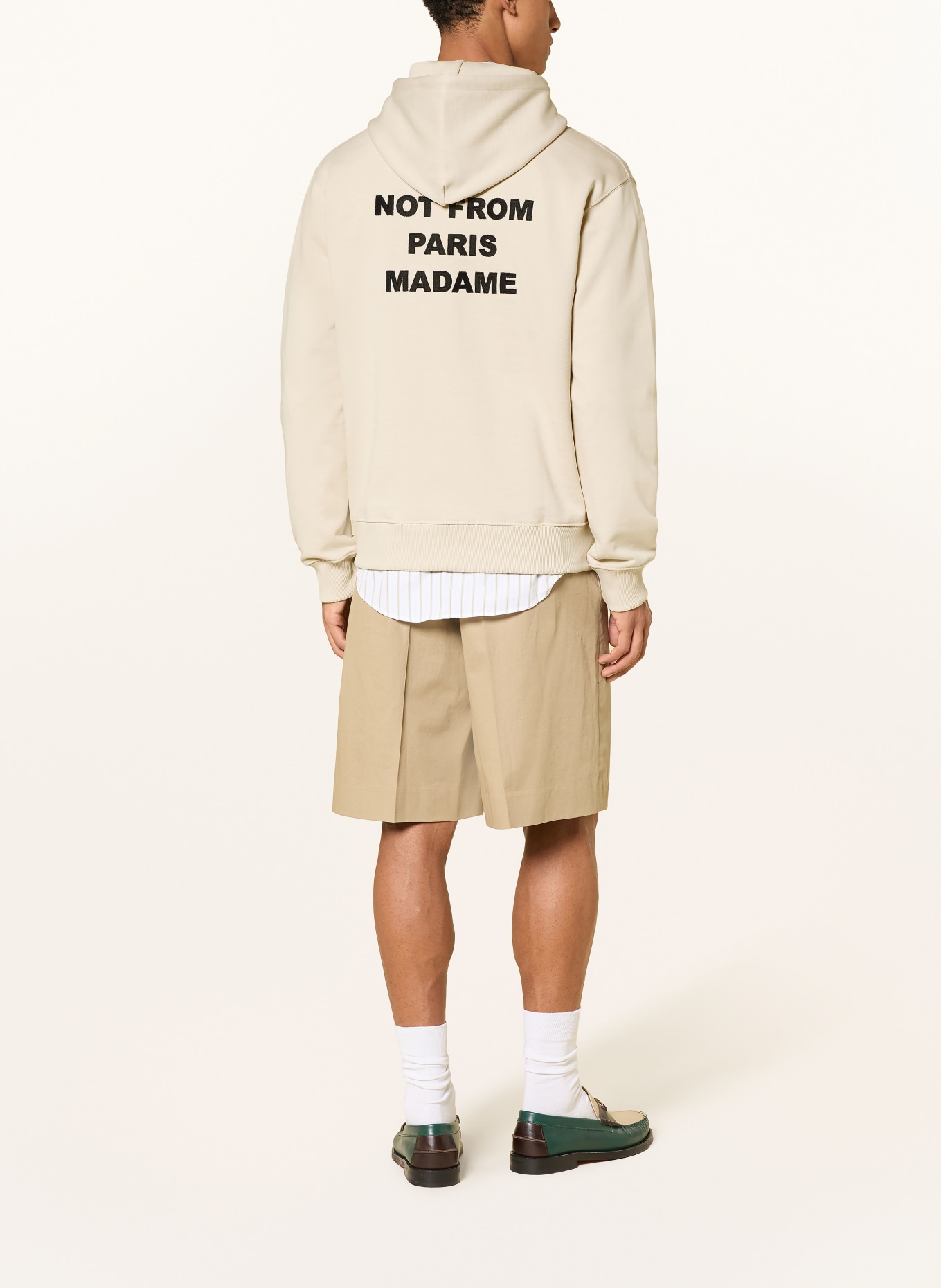 DRÔLE DE MONSIEUR Mikina s kapucí LE HOODIE SLOGAN: BÉŽOVÁ