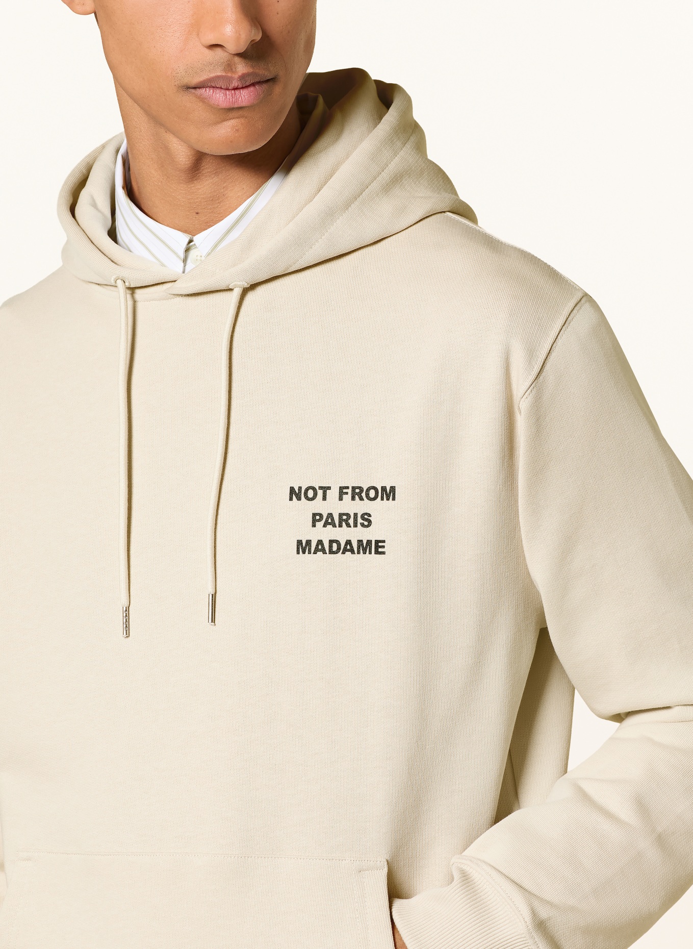 DRÔLE DE MONSIEUR Mikina s kapucí LE HOODIE SLOGAN: BÉŽOVÁ