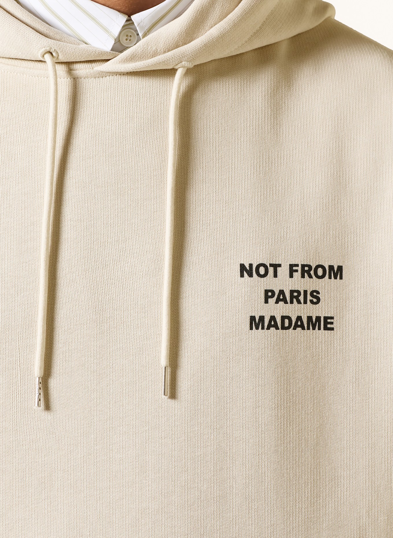 DRÔLE DE MONSIEUR Mikina s kapucí LE HOODIE SLOGAN: BÉŽOVÁ