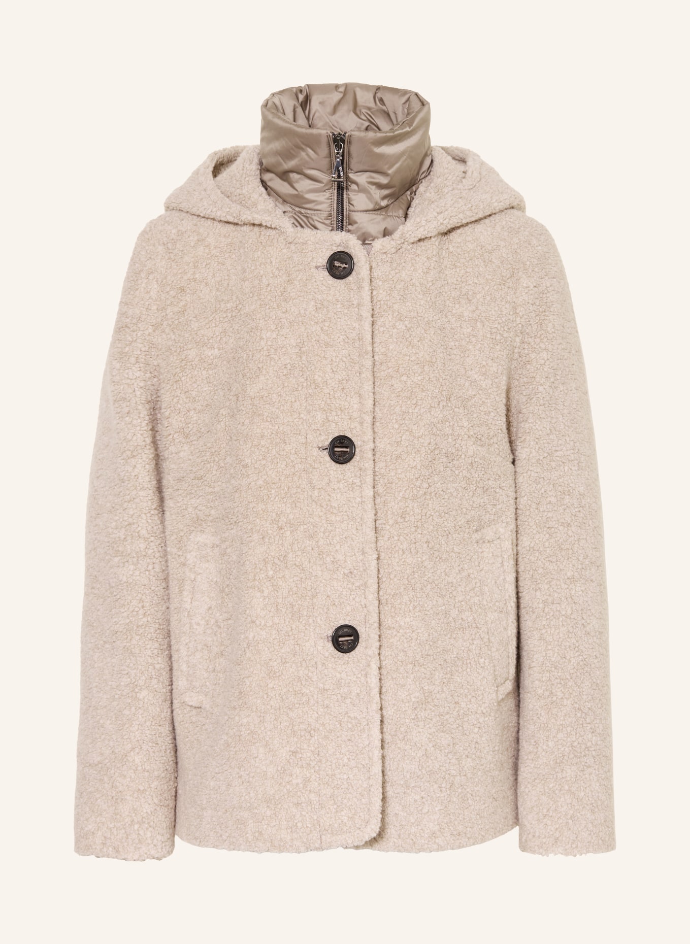 GIL BRET Teddyjas met afneembare kraag: BEIGE / TAUPE