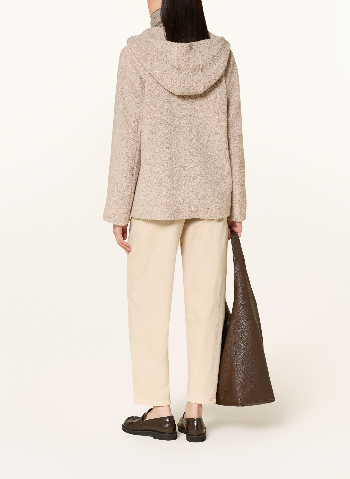 GIL BRET Teddyjas met afneembare kraag: BEIGE / TAUPE