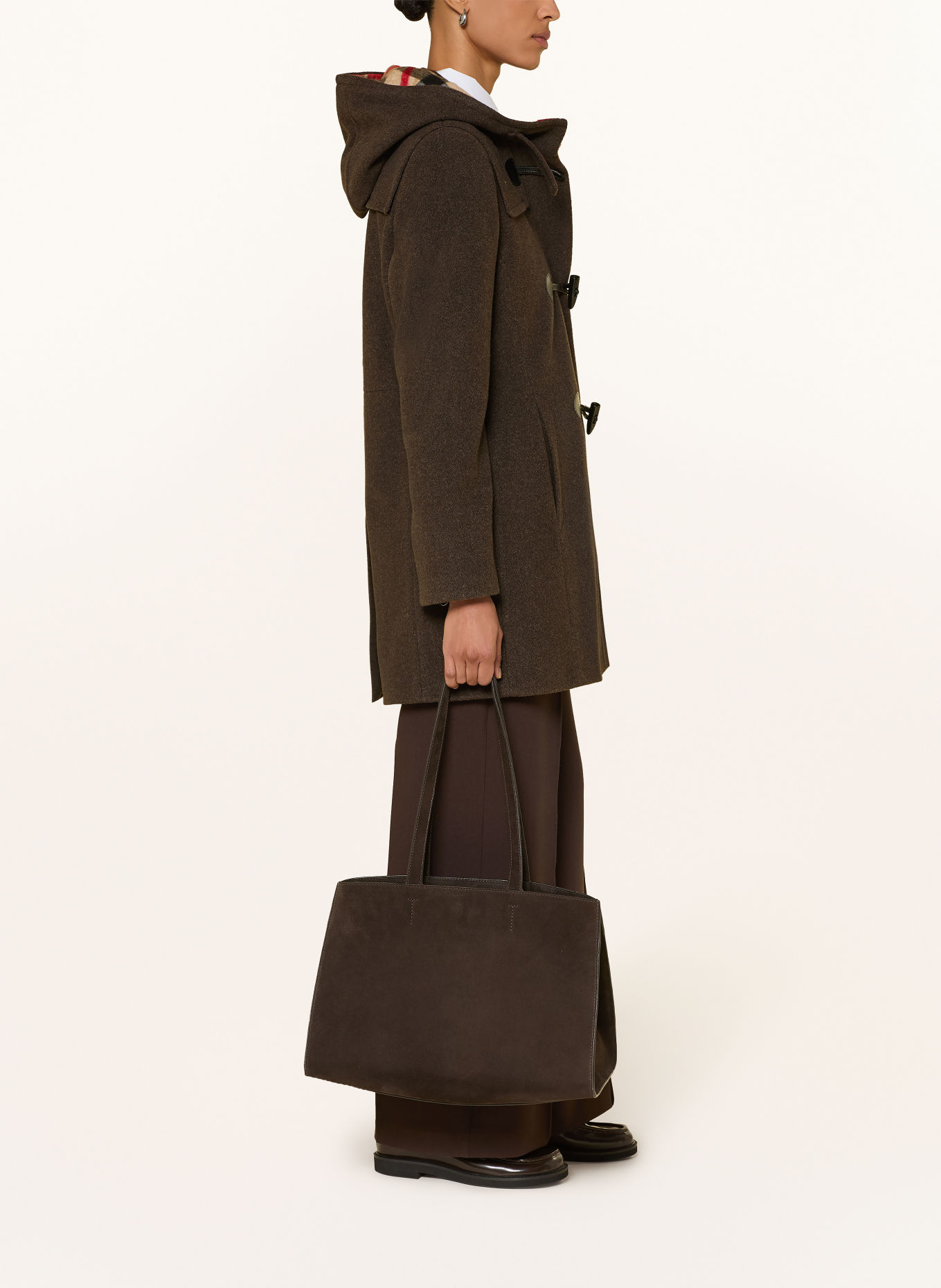 GIL BRET Dufflecoat: DUNKELBRAUN / CAMEL / ROT