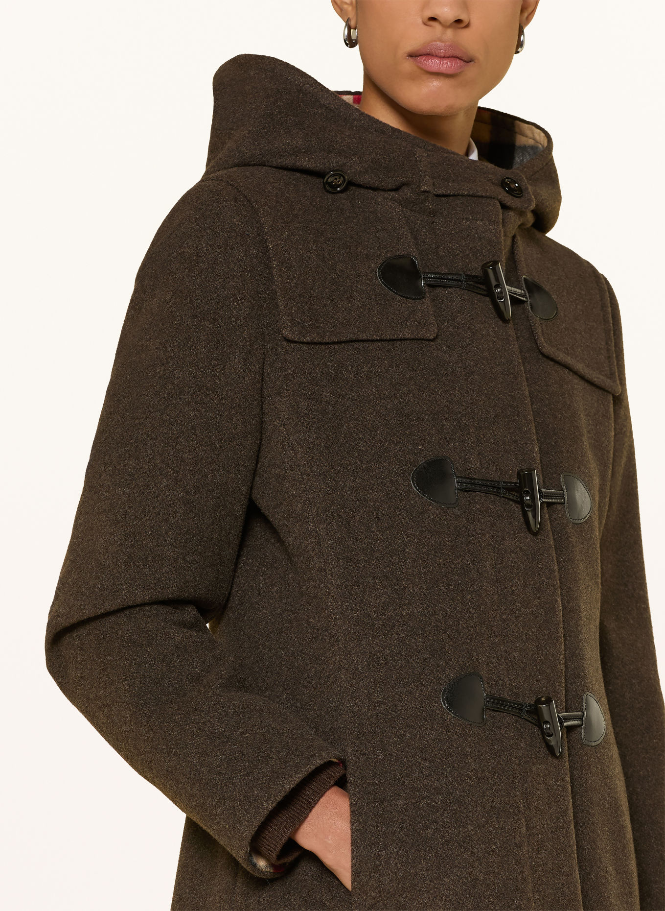 GIL BRET Dufflecoat: DUNKELBRAUN / CAMEL / ROT