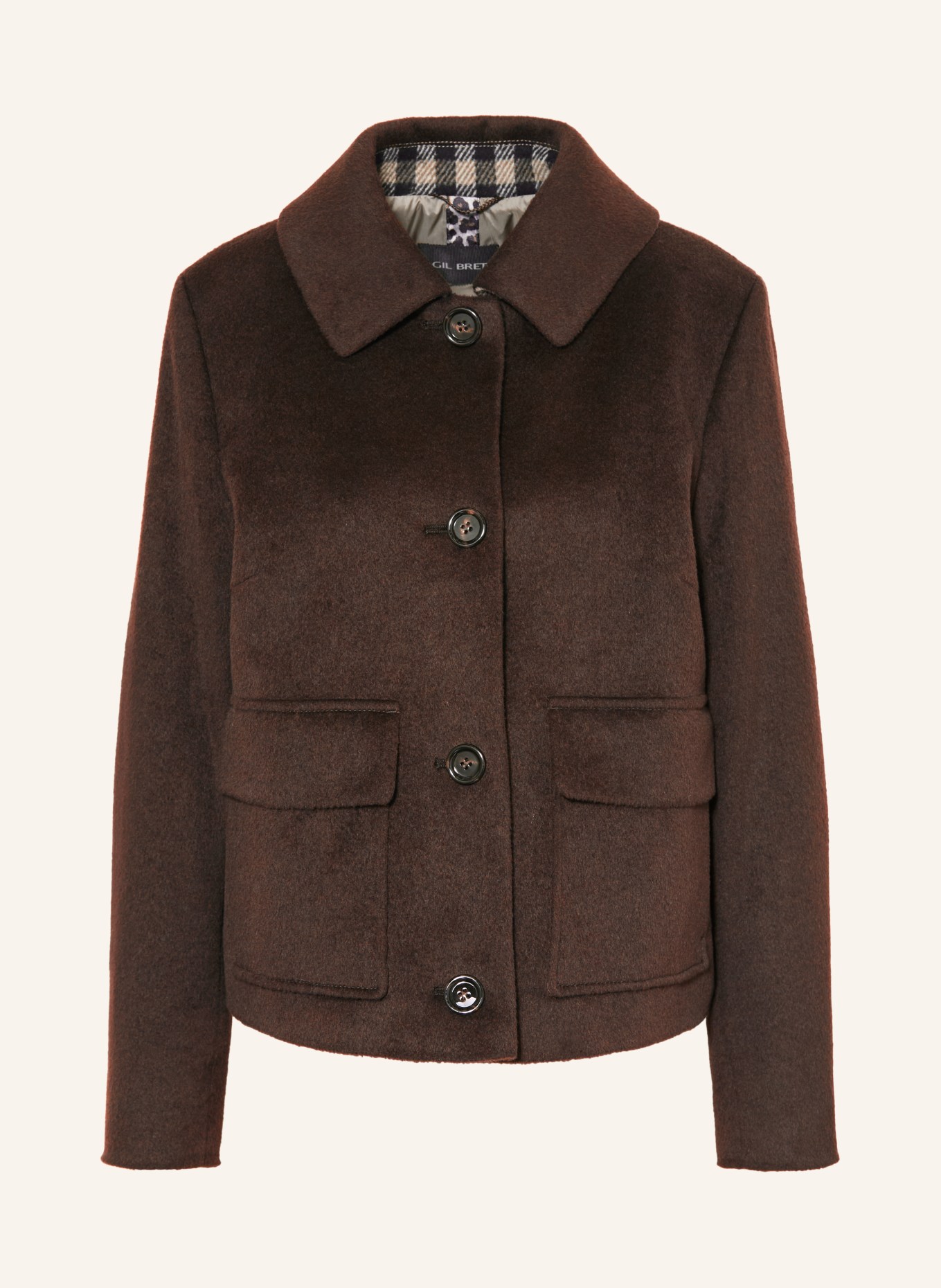GIL BRET Kastenjacke: DUNKELBRAUN