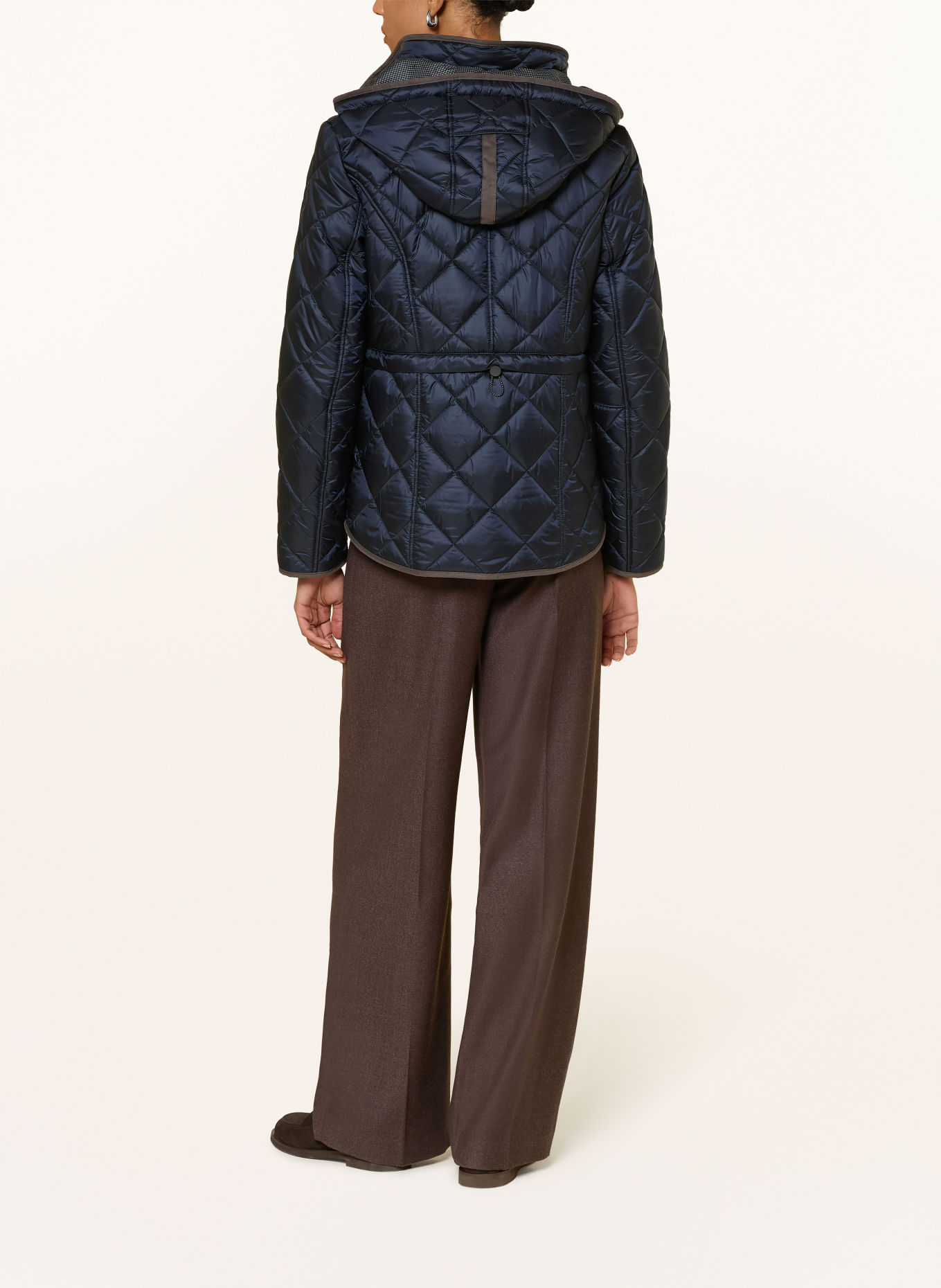 GIL BRET Quilted jacket with faux fur and a detachable hood: DARK BLUE / DARK GRAY