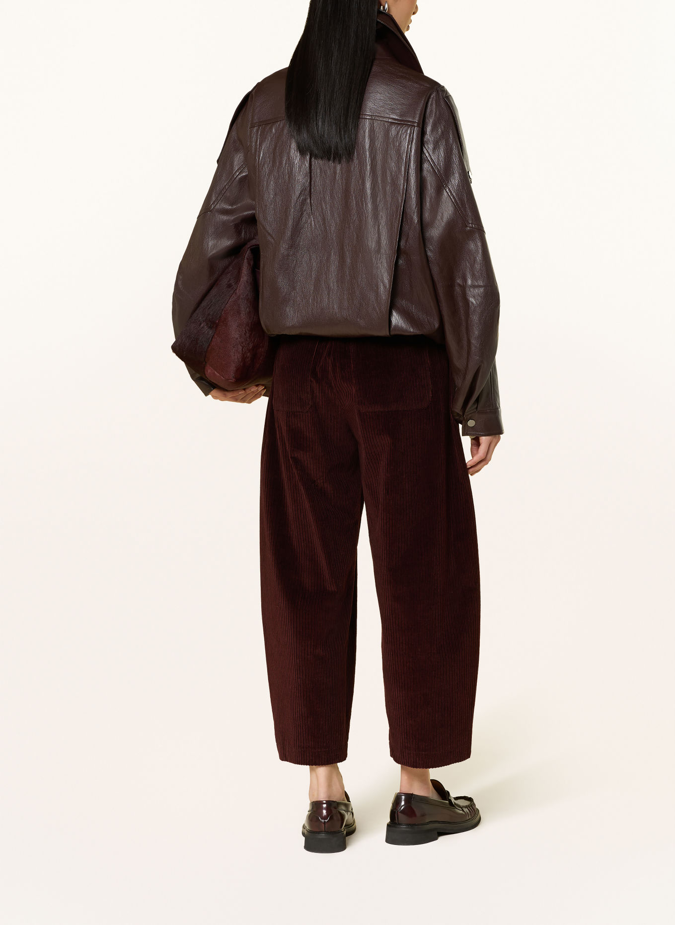 PNTS Cordbroek THE MINI L: DONKERROOD