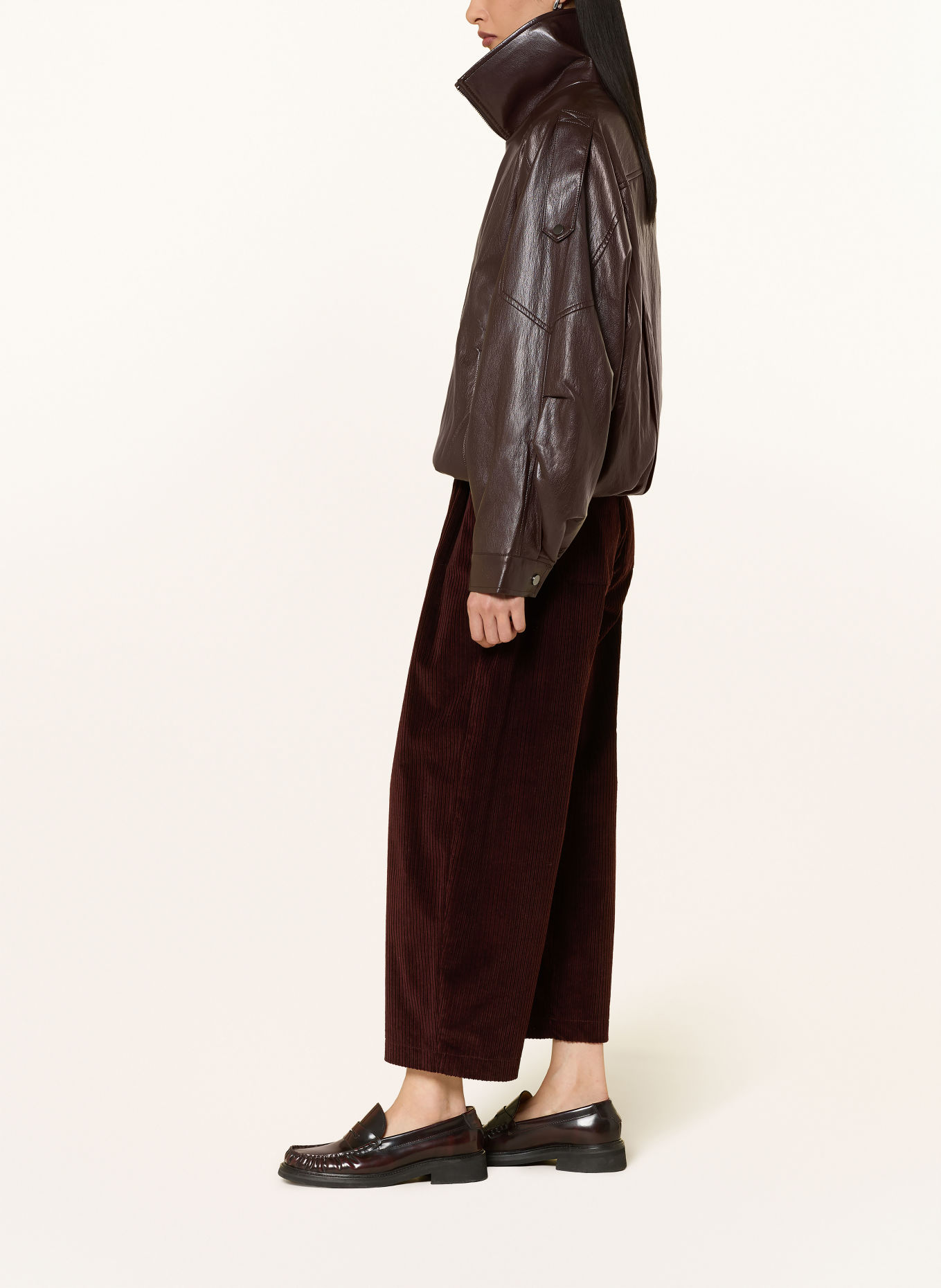 PNTS Cordbroek THE MINI L: DONKERROOD