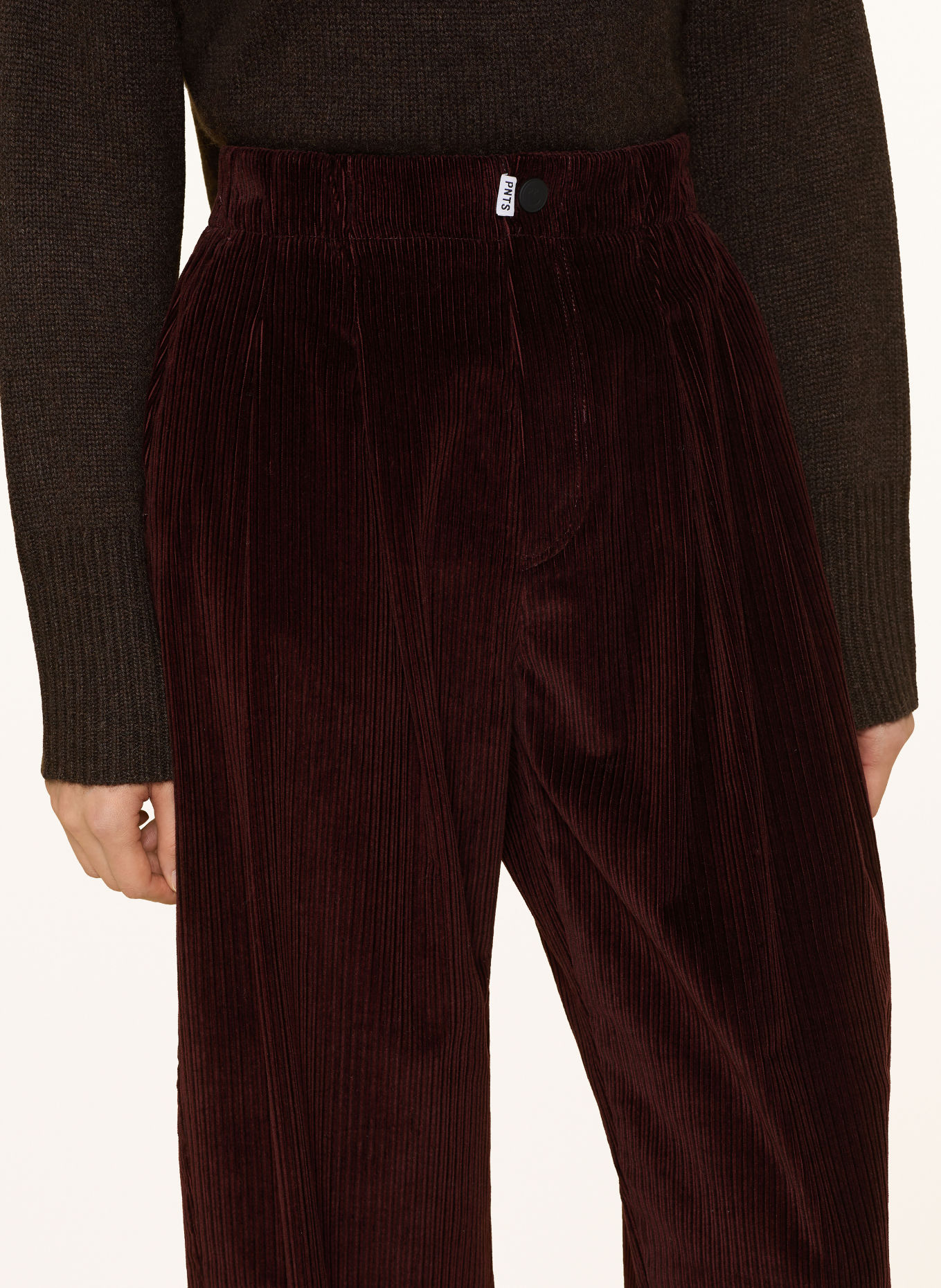 PNTS Cordbroek THE MINI L: DONKERROOD
