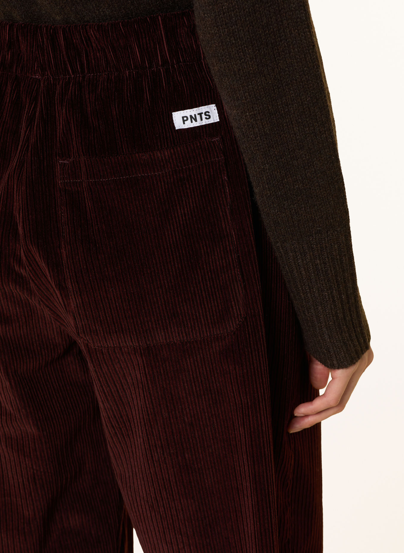 PNTS Cordbroek THE MINI L: DONKERROOD