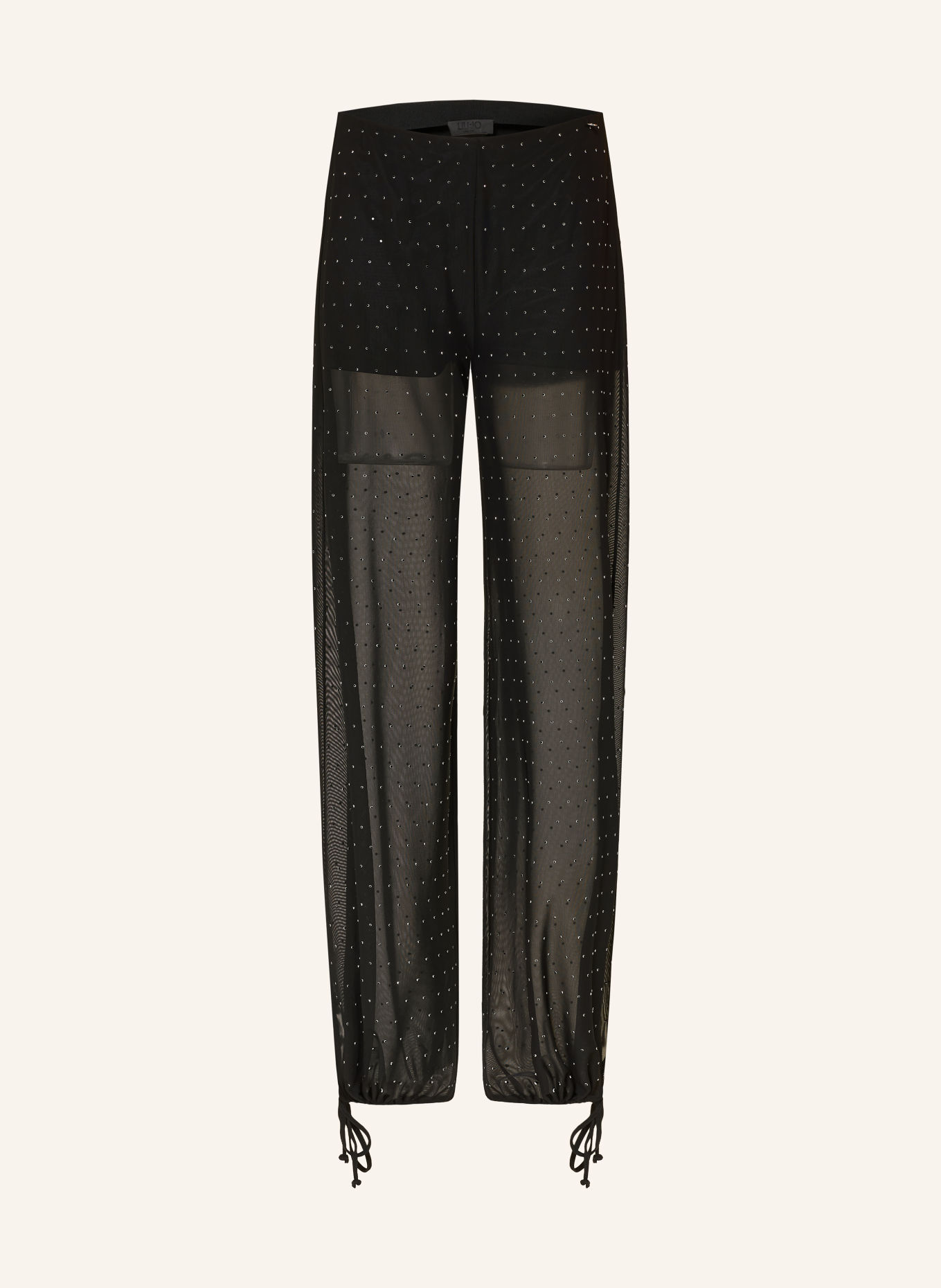 LIU JO Mesh-Hose mit Schmucksteinen: SCHWARZ