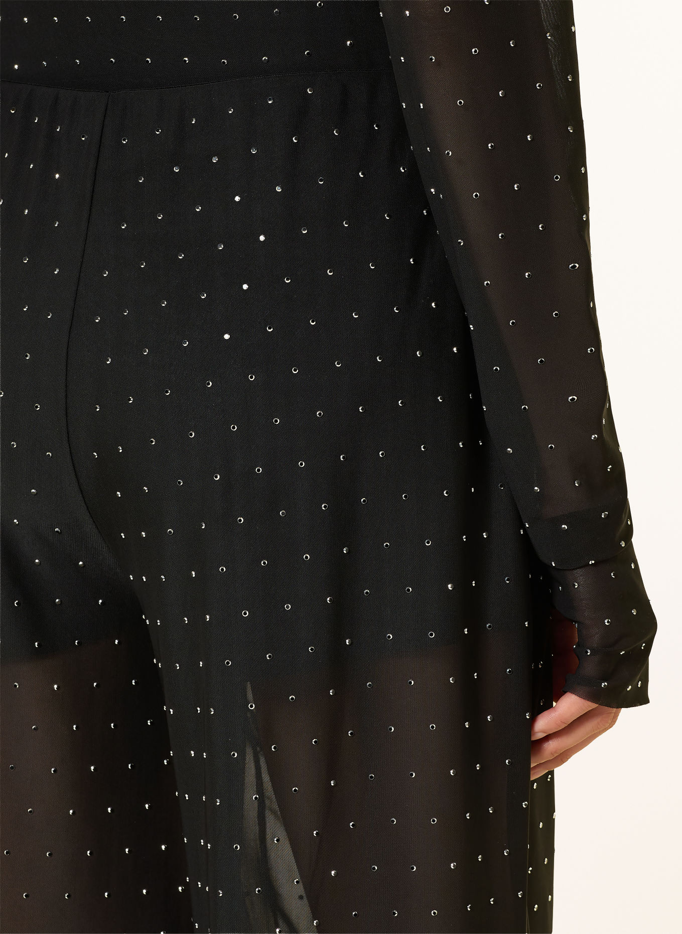 LIU JO Mesh-Hose mit Schmucksteinen: SCHWARZ