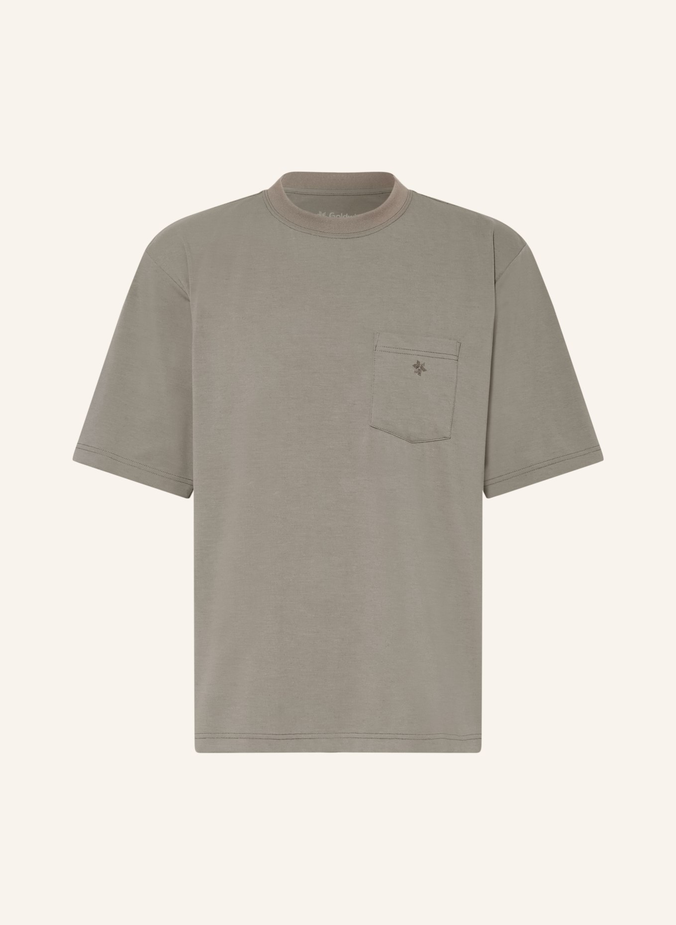 Goldwin T-Shirt OVERSIZED POCKET: KHAKI