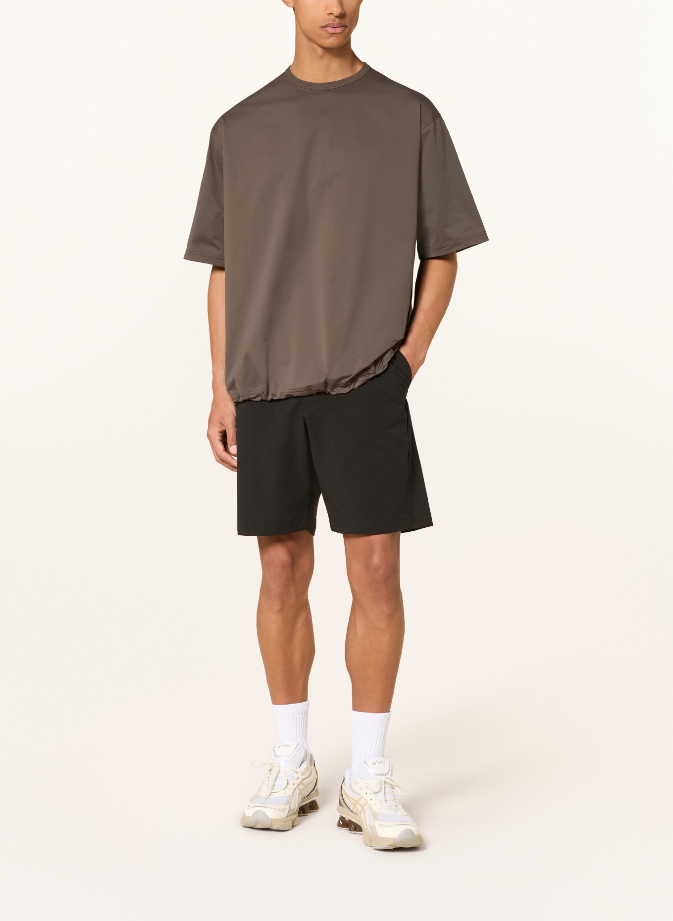 Goldwin T-Shirt HIGH GAUGE SHIRRING: BRAUN