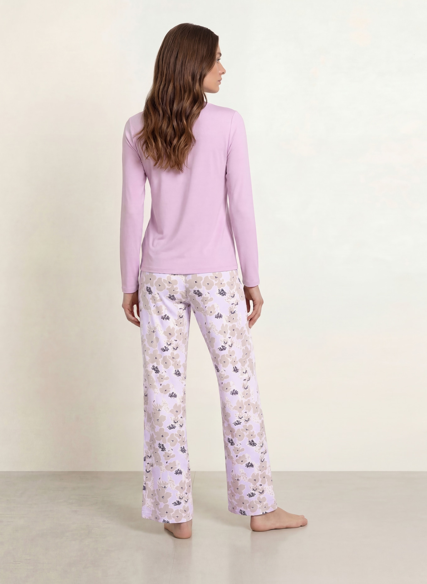 SCHIESSER Slaapbroek MIX + RELAX: LICHTPAARS / BEIGE / WIT