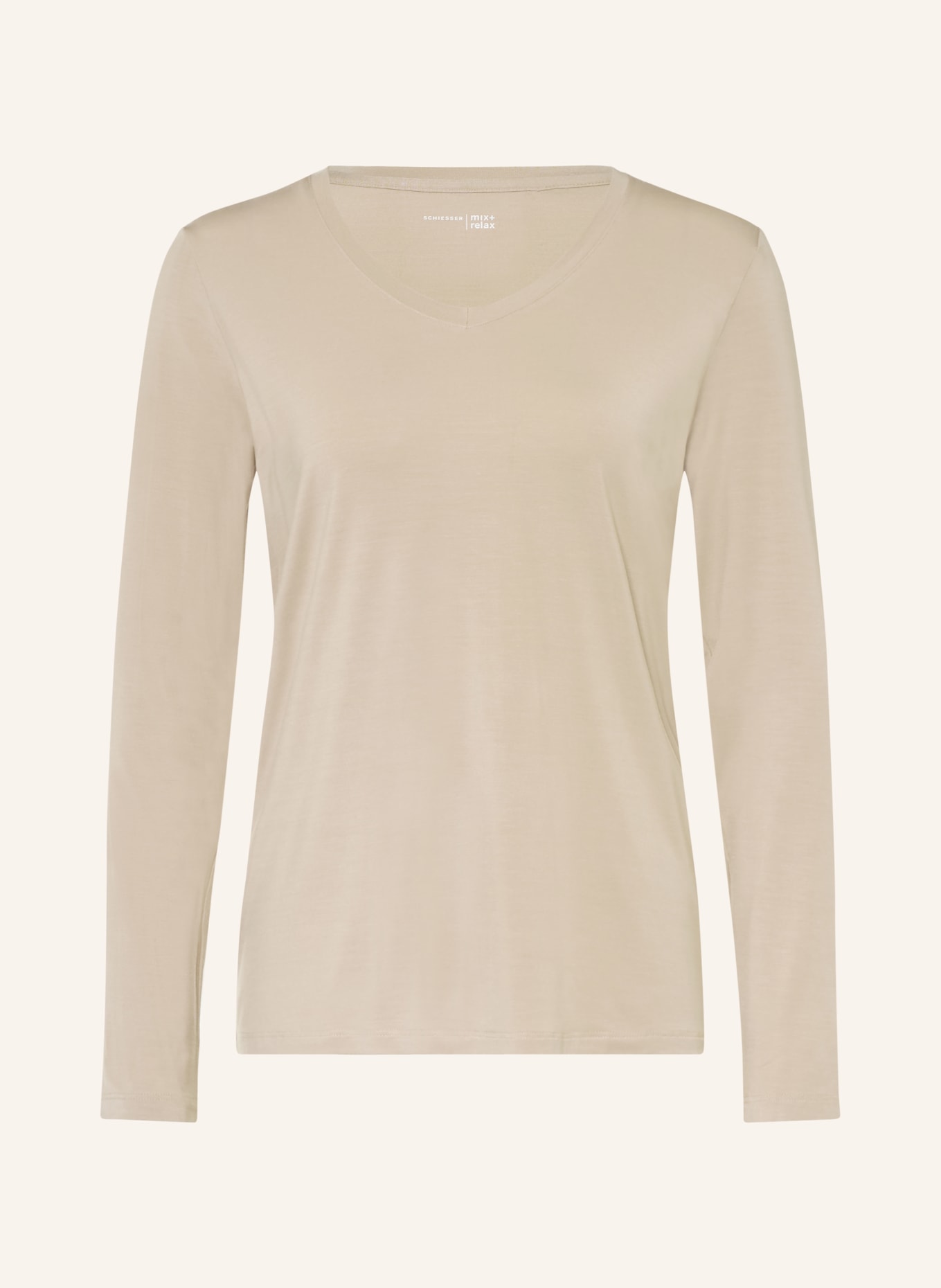 SCHIESSER Slaaphemd MIX + RELAX: TAUPE