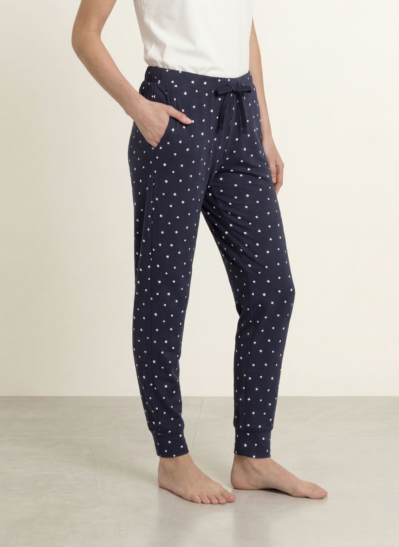 SCHIESSER Schlafhose MIX + RELAX: DUNKELBLAU / WEISS