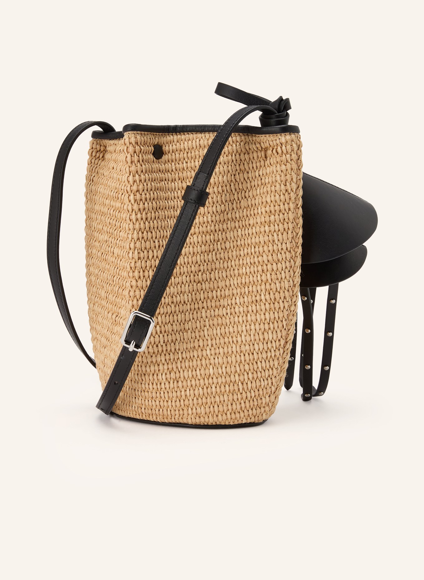 GIVENCHY NANO SNAP Shoulder Bag: BEIGE / BLACK
