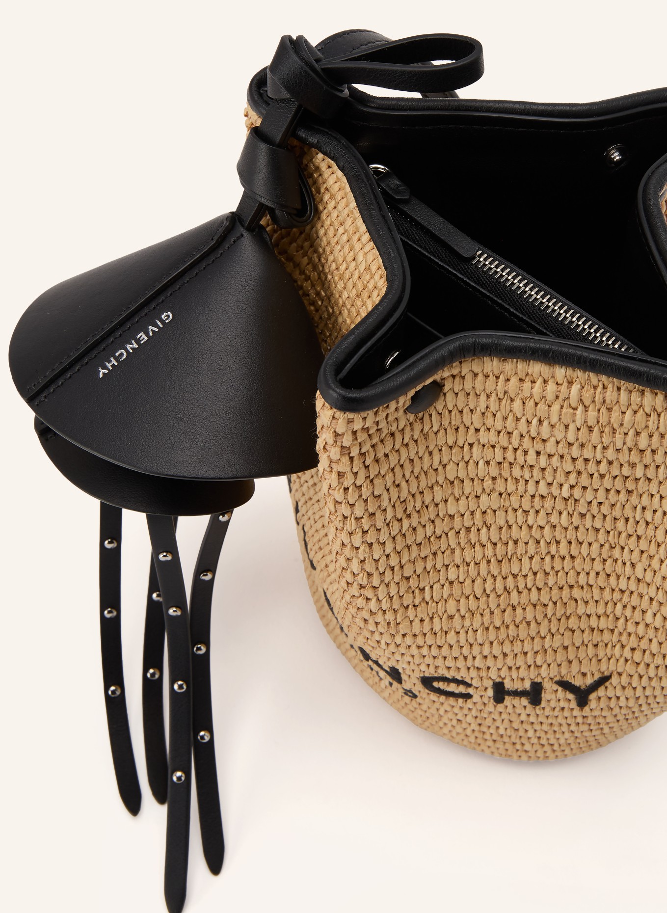 GIVENCHY NANO SNAP Shoulder Bag: BEIGE / BLACK