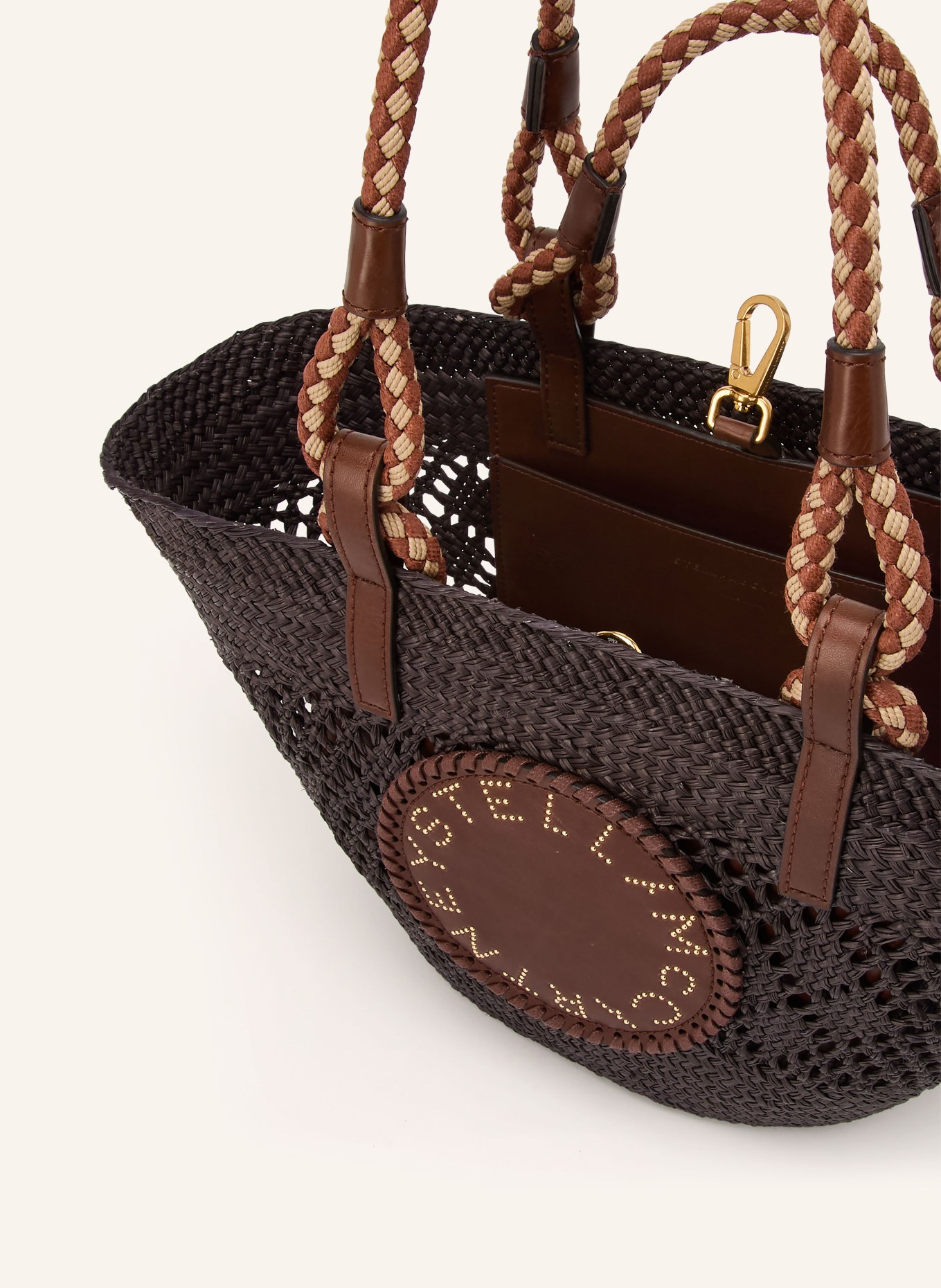 STELLA McCARTNEY Sac cabas SMALL avec pochette: NOIR / MARRON / BEIGE