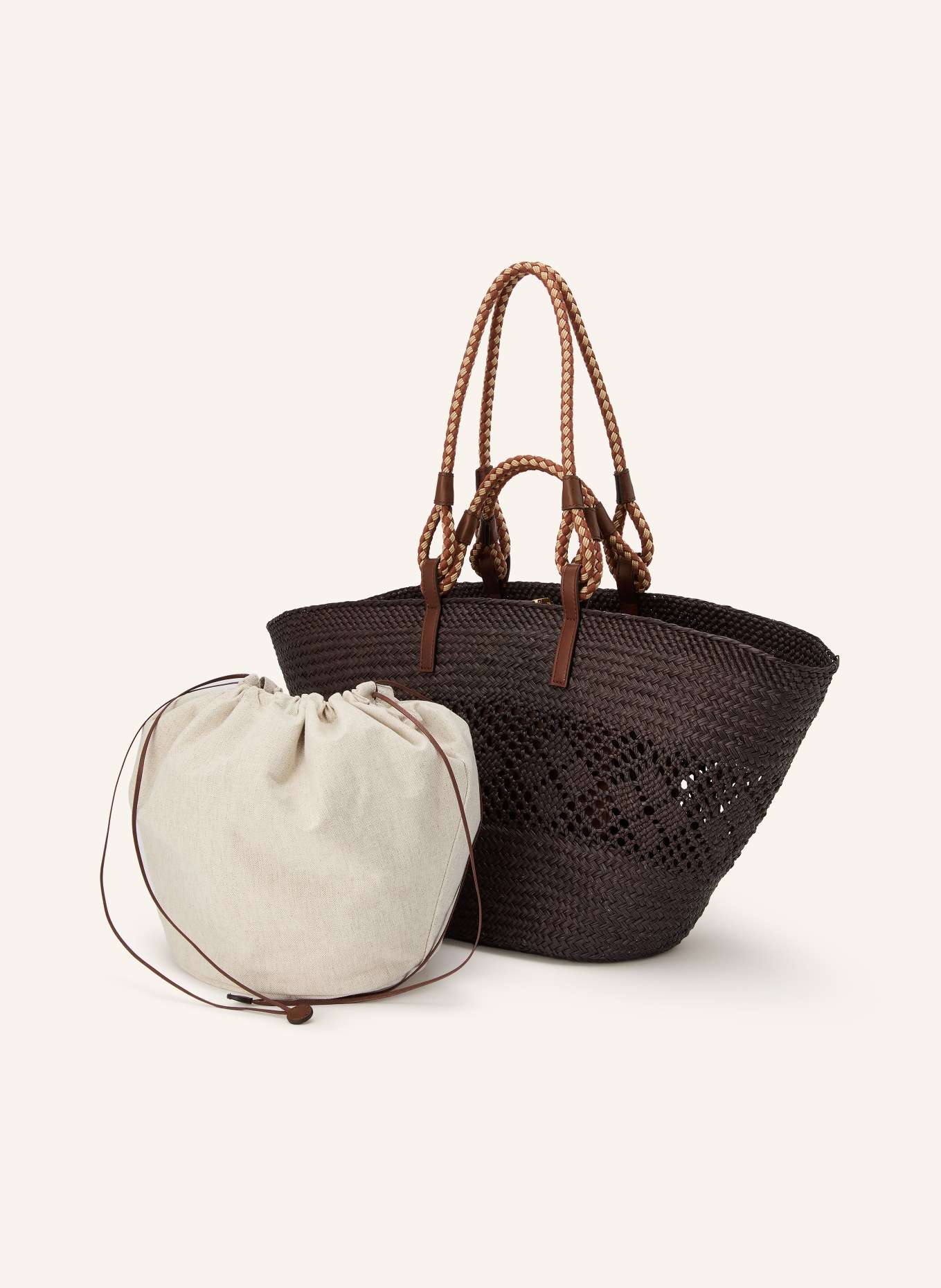 STELLA McCARTNEY Sac cabas LARGE: NOIR / MARRON / BEIGE