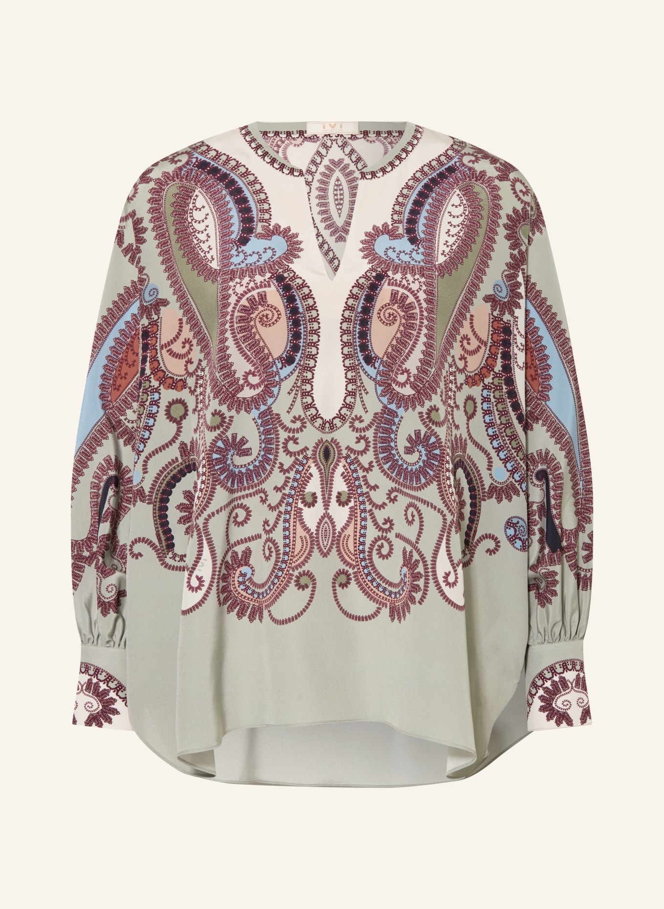 IVI collection Blůza s hedvábím: SVĚTLE ZELENÁ / TMAVĚ ČERVENÁ / TMAVĚ MODRÁ