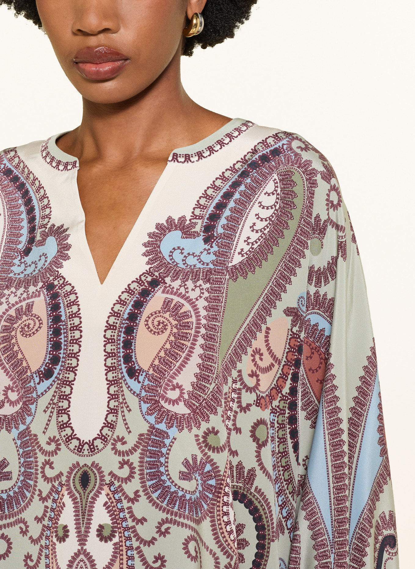 IVI collection Blůza s hedvábím: SVĚTLE ZELENÁ / TMAVĚ ČERVENÁ / TMAVĚ MODRÁ