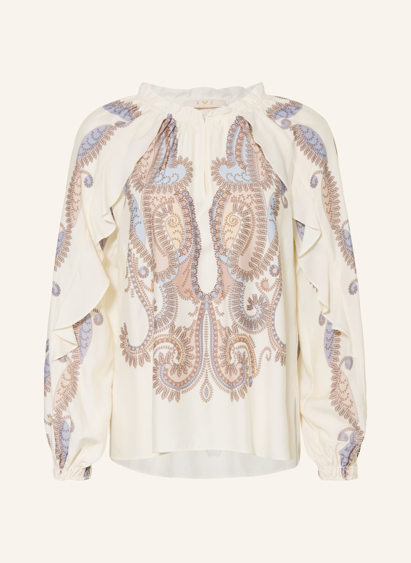 IVI collection Blůzkové tričko: KRÉMOVÁ / BÉŽOVÁ / TMAVĚ MODRÁ