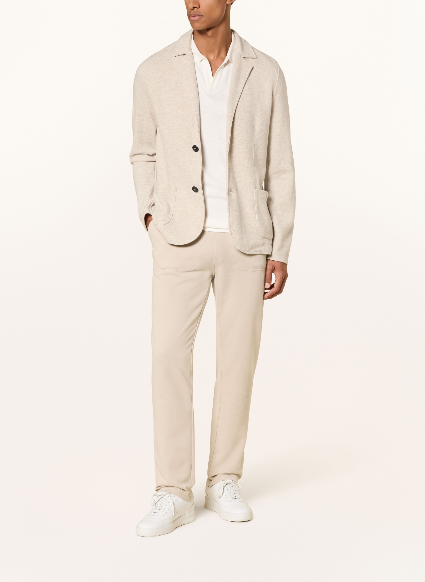Juvia Gebreid colbert, slim fit: BEIGE