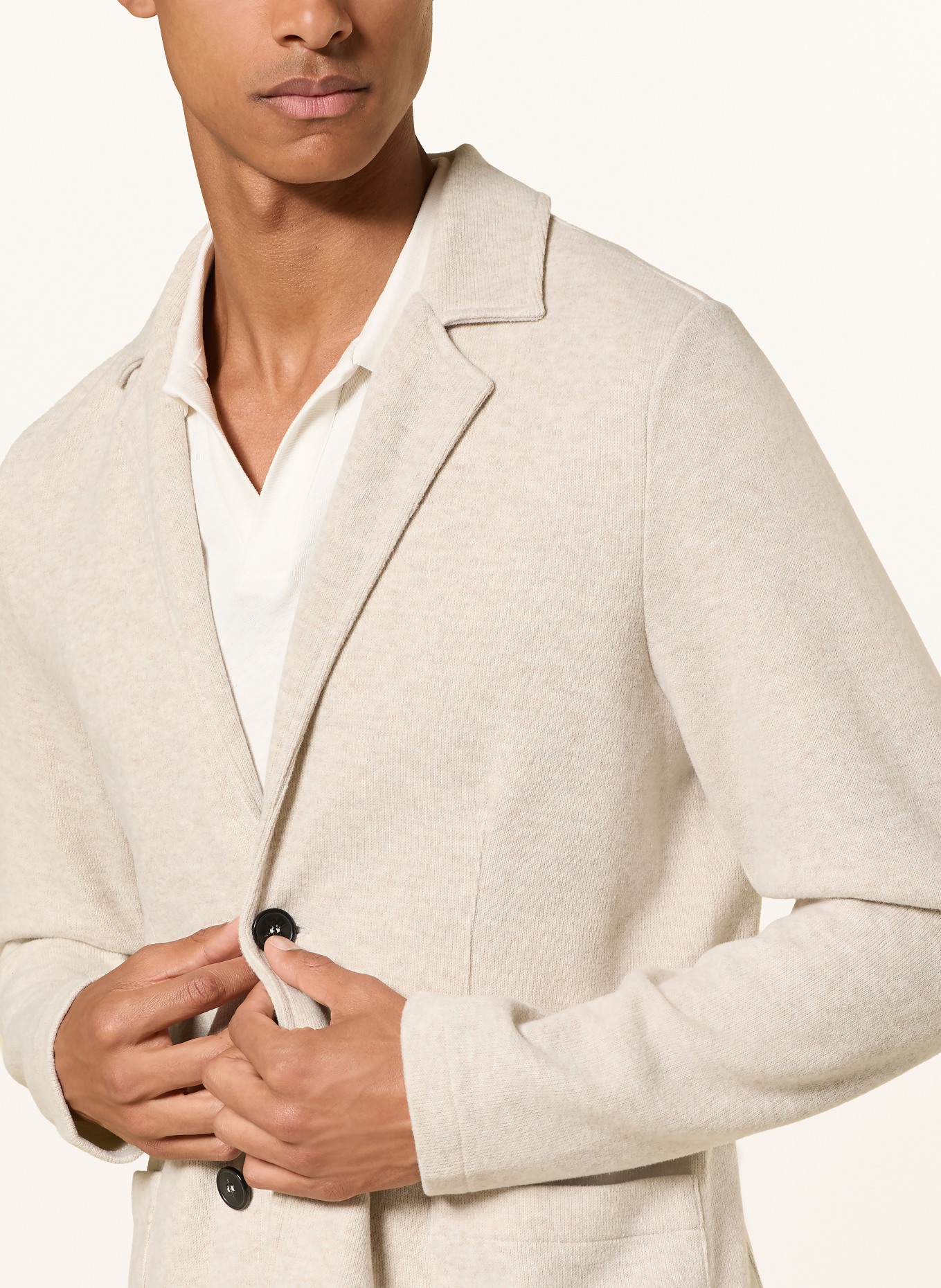Juvia Gebreid colbert, slim fit: BEIGE