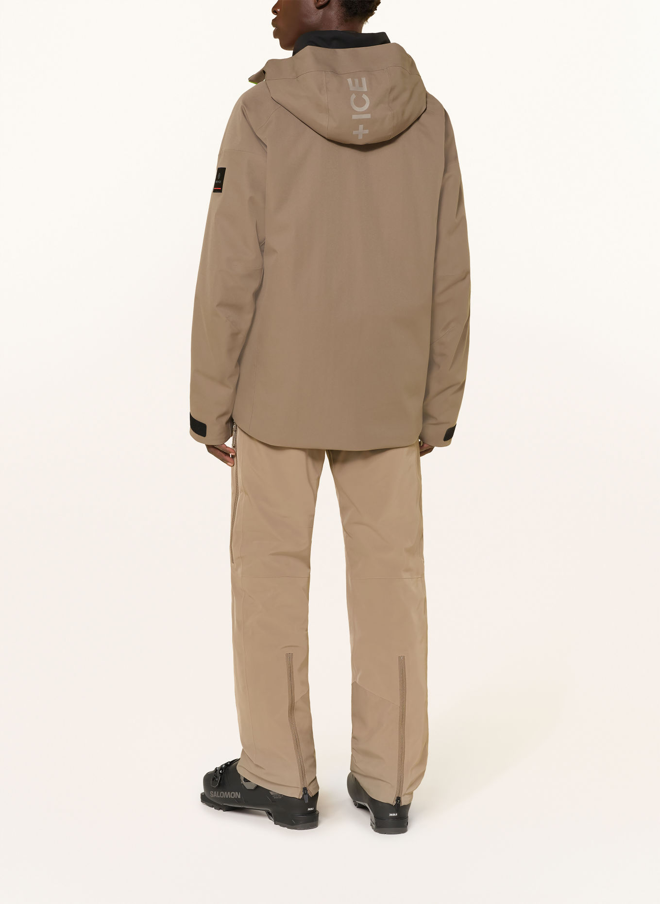 FIRE+ICE TAJO2-T Ski Jacket: LIGHT BROWN / CREAM / NEON GREEN