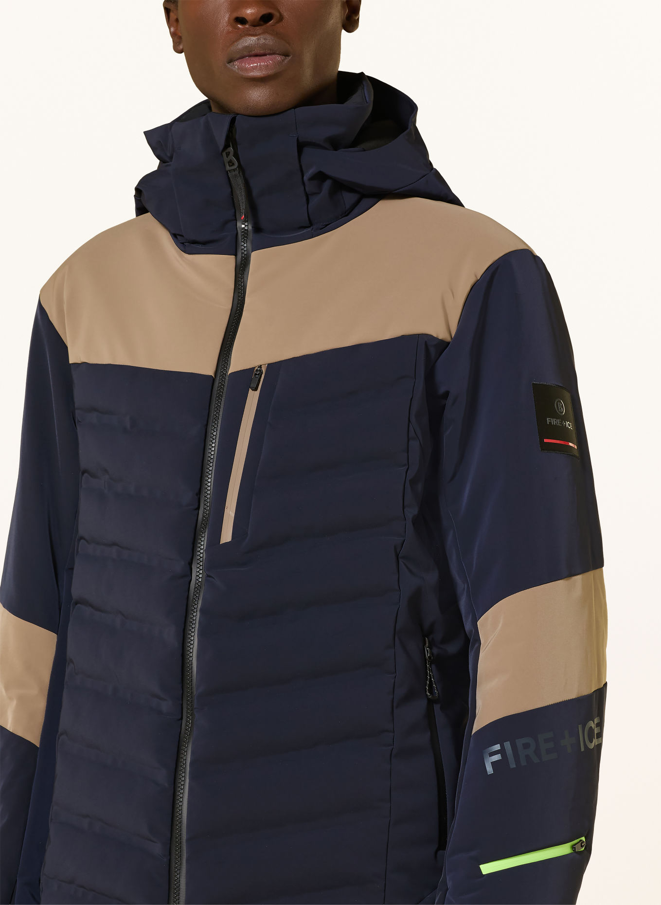 FIRE+ICE Ski-jas RADEK: DONKERBLAUW / BEIGE