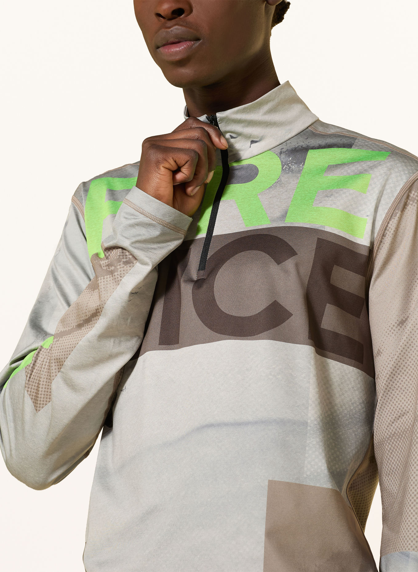 FIRE+ICE Couche intermédiaire PASCAL: TAUPE / GRIS / VERT FLUO