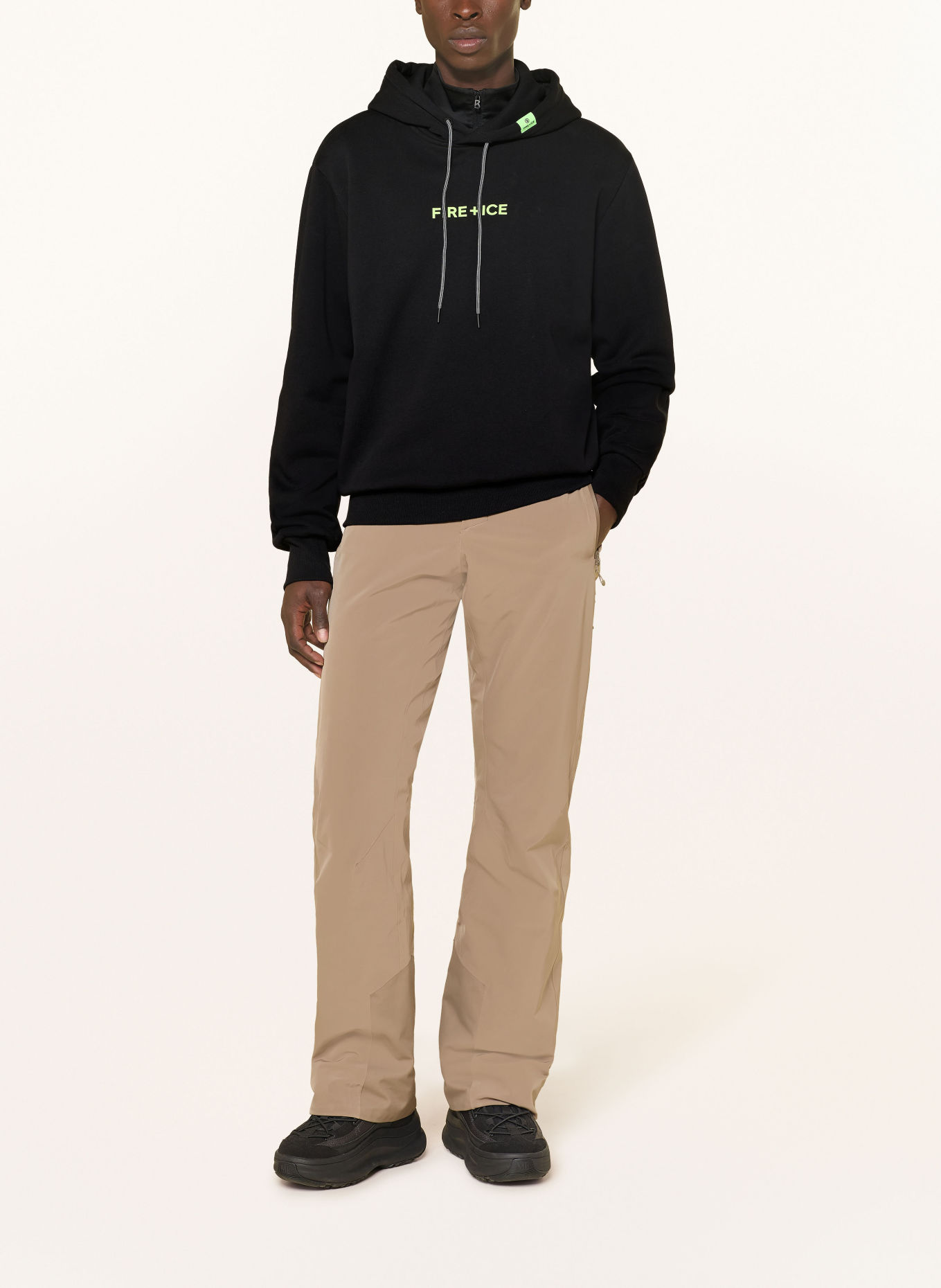 FIRE+ICE Hoodie COVELL: SCHWARZ / NEONGRÜN