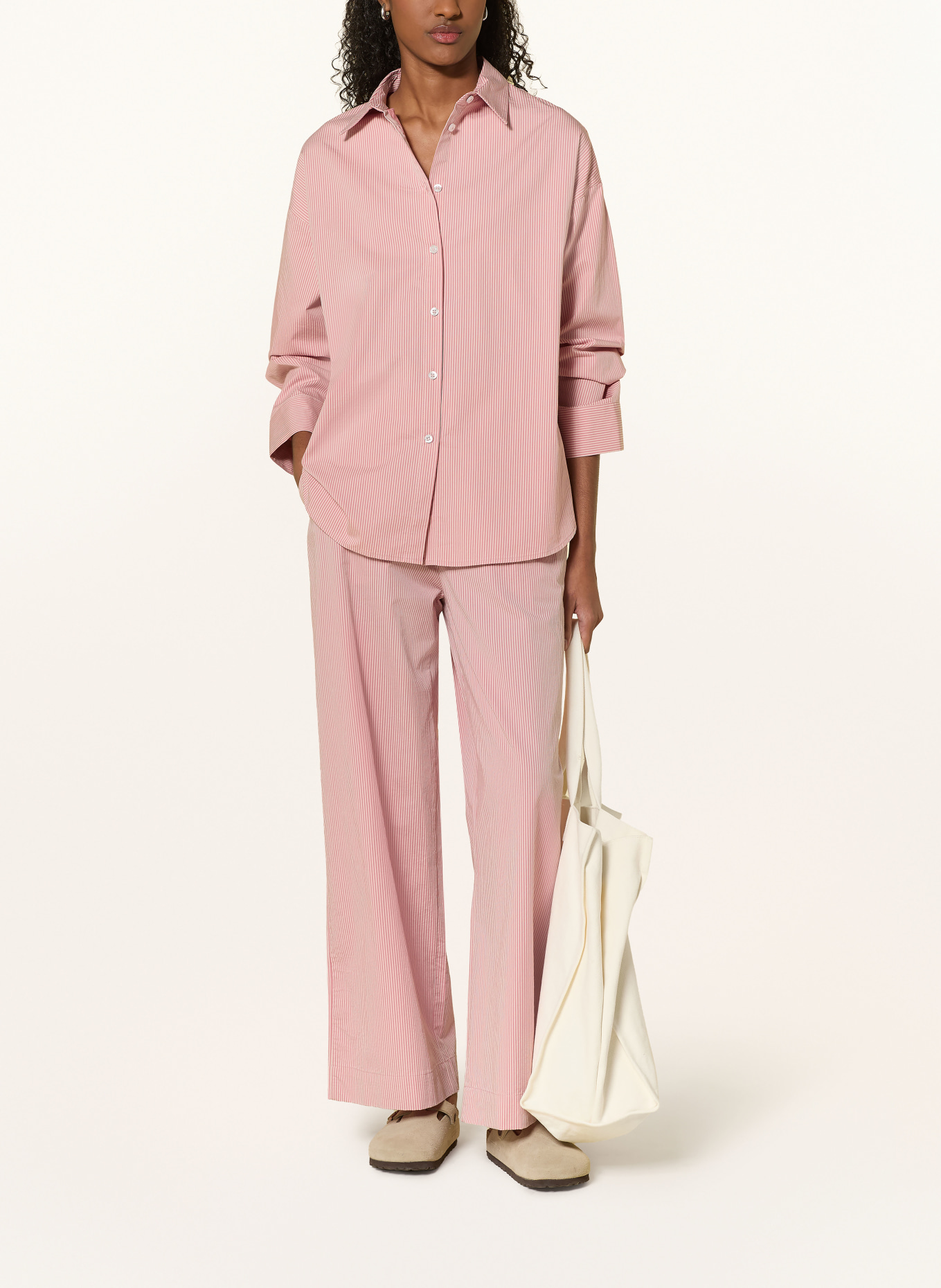 Sweaty Betty SUMMER STRIPE Shirt Blouse: LIGHT RED / CREAM