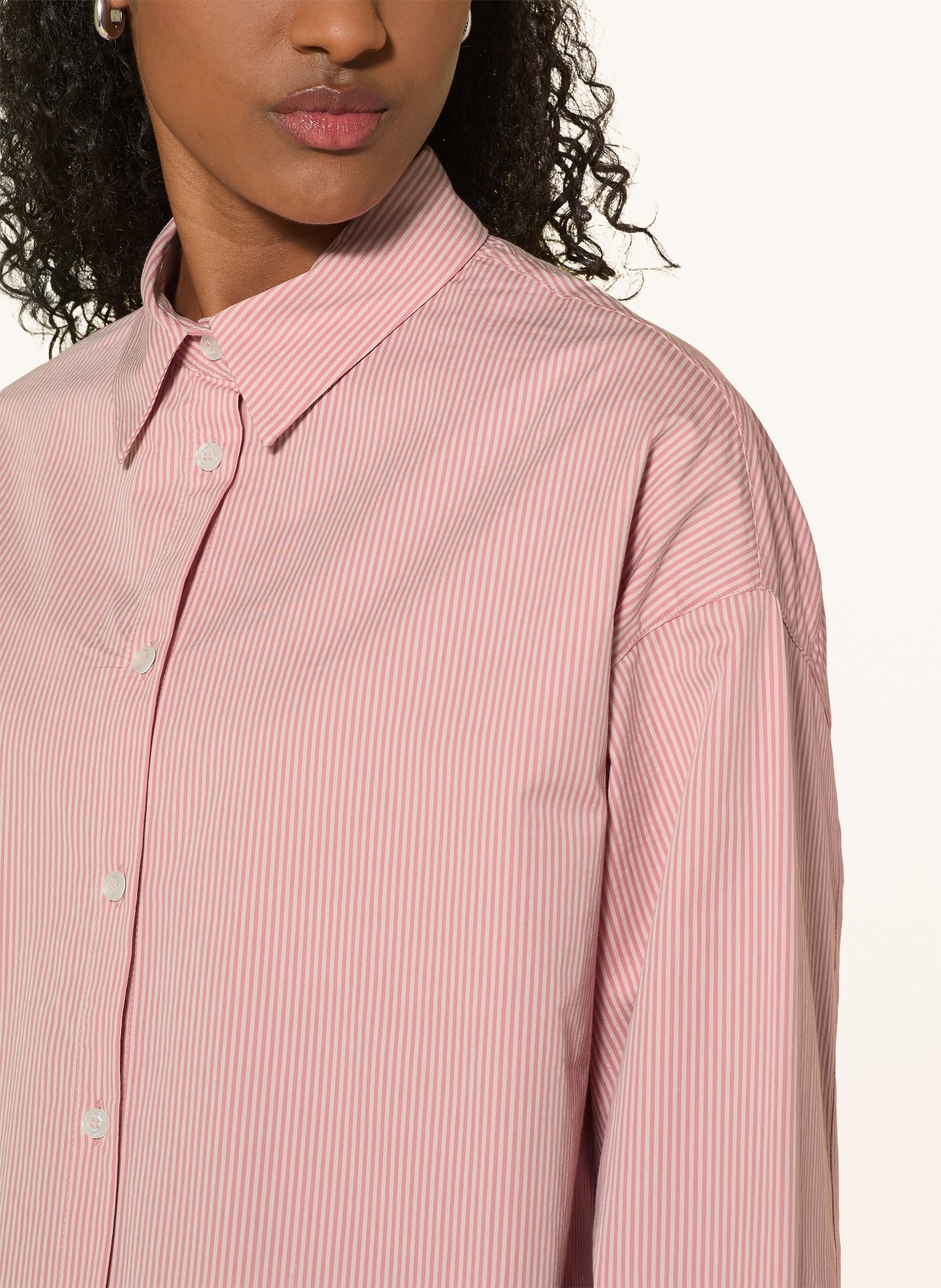 Sweaty Betty SUMMER STRIPE Shirt Blouse: LIGHT RED / CREAM