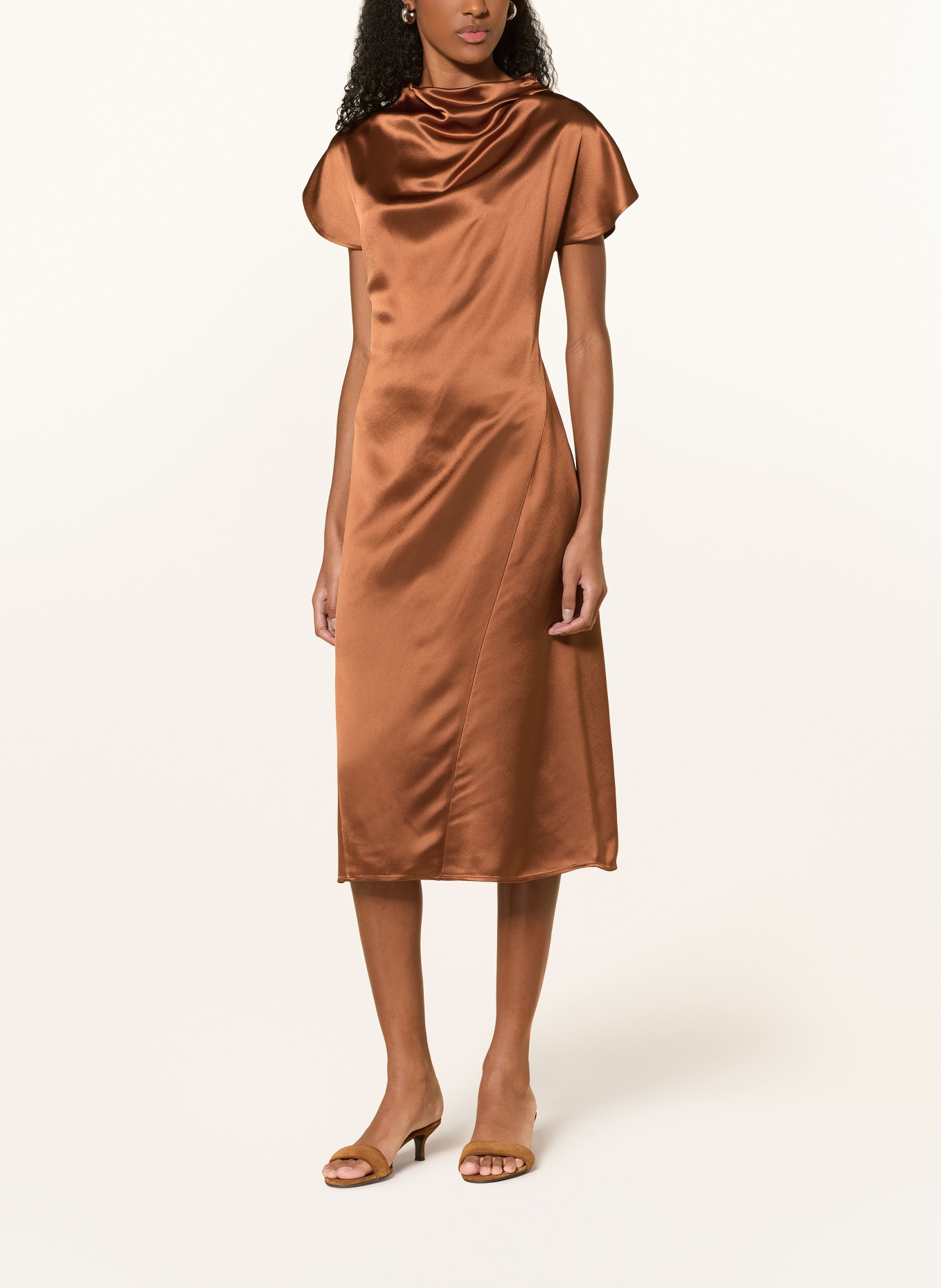 TIGER OF SWEDEN LEILANI Satin Dress: COGNAC