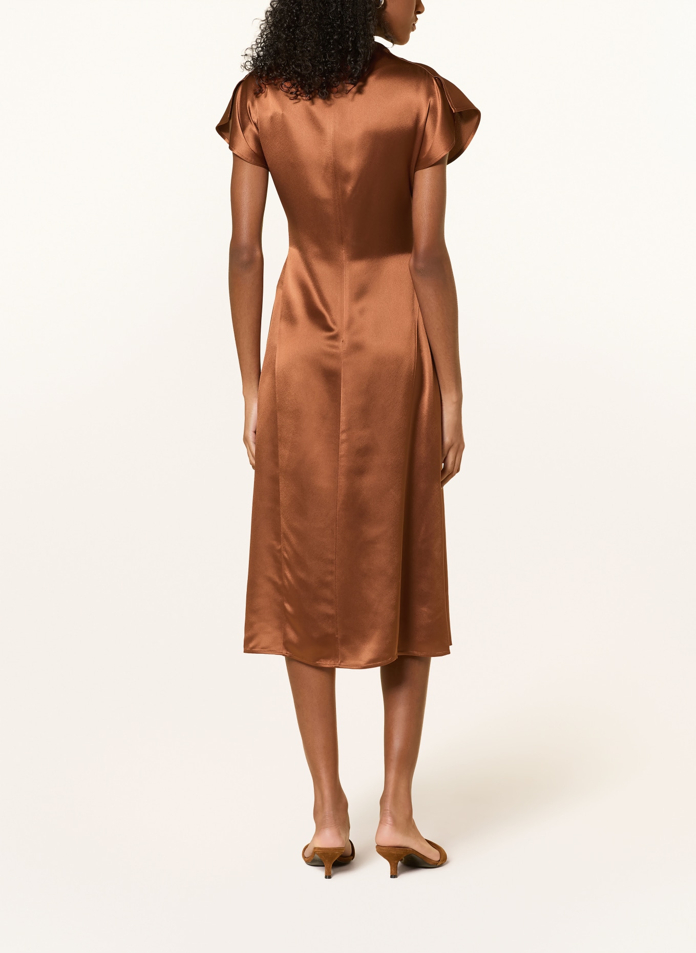 TIGER OF SWEDEN LEILANI Satin Dress: COGNAC