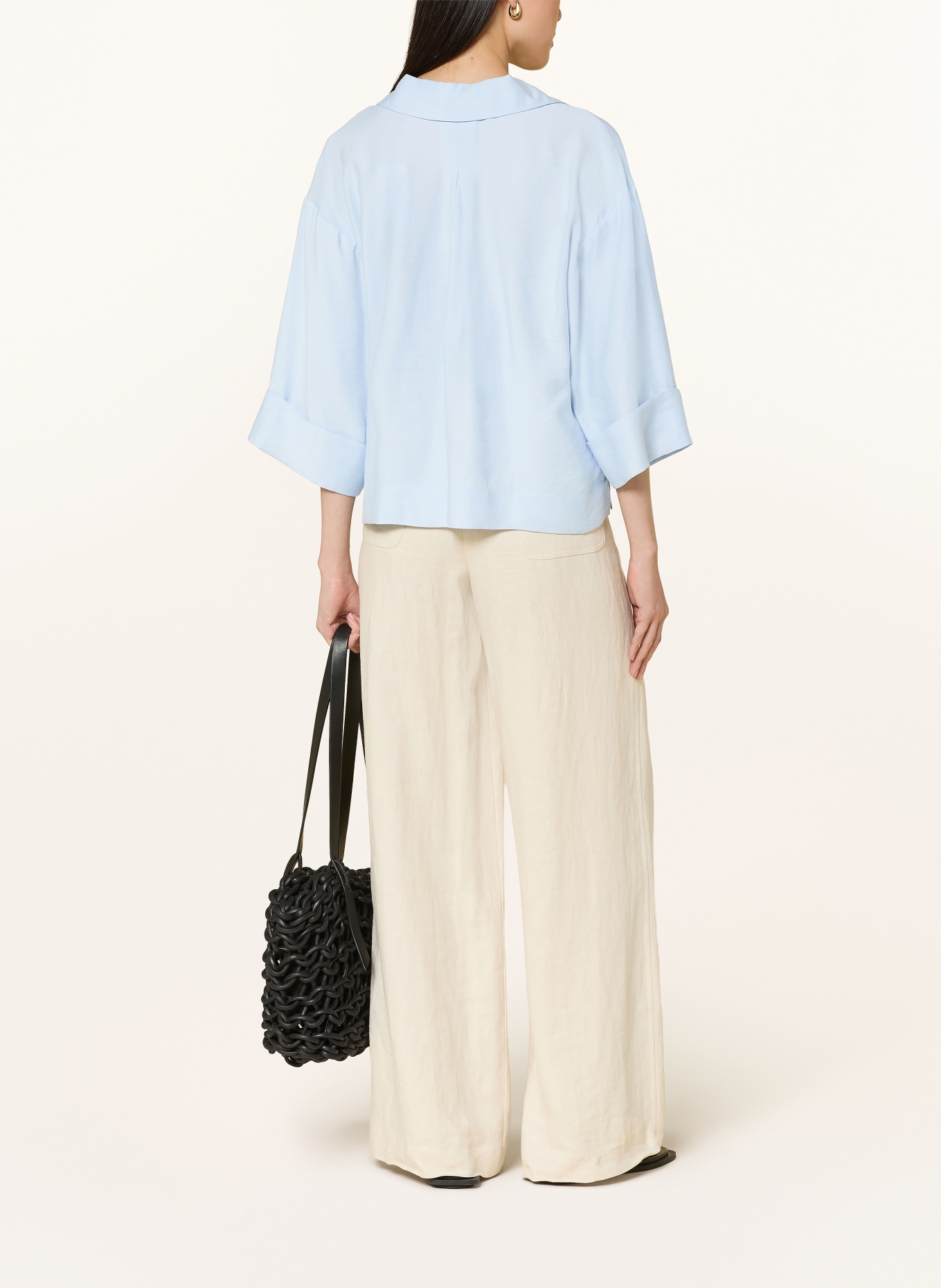 OPUS FELMARA blouse-style shirt with 3/4 sleeves: LIGHT BLUE