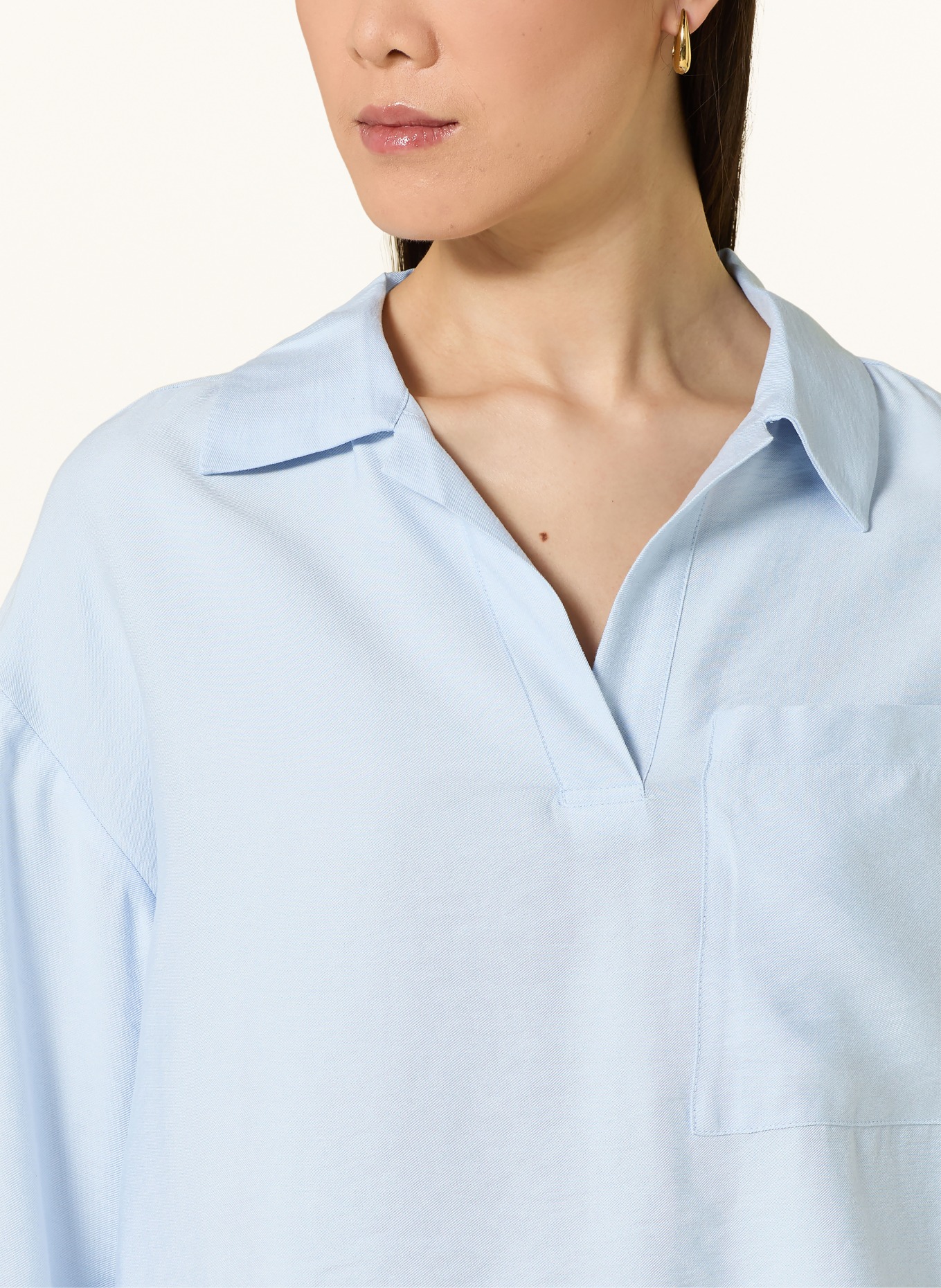 OPUS FELMARA blouse-style shirt with 3/4 sleeves: LIGHT BLUE
