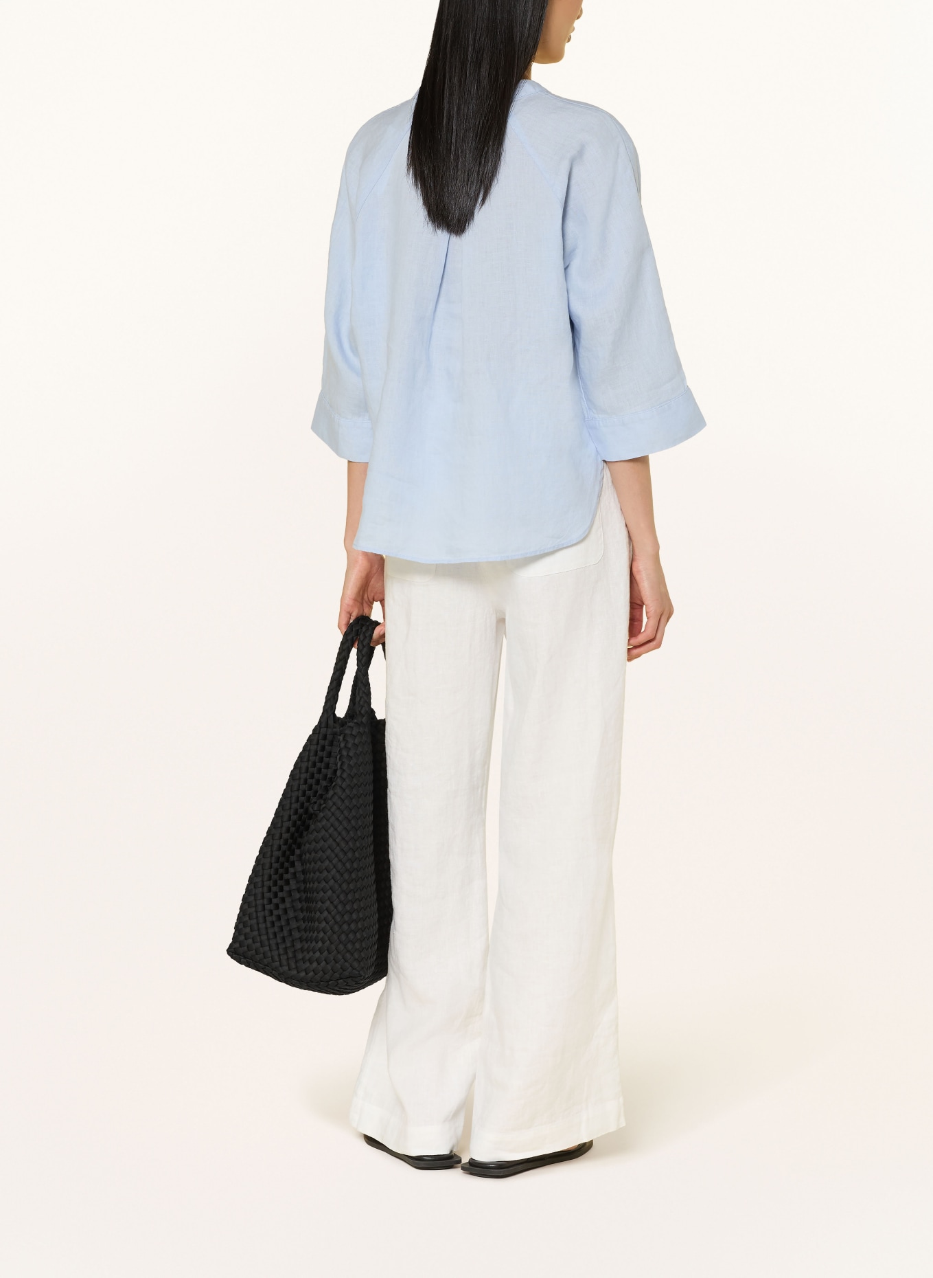 OPUS Blusenshirt FULIS aus Leinen mit 3/4-Arm: HELLBLAU
