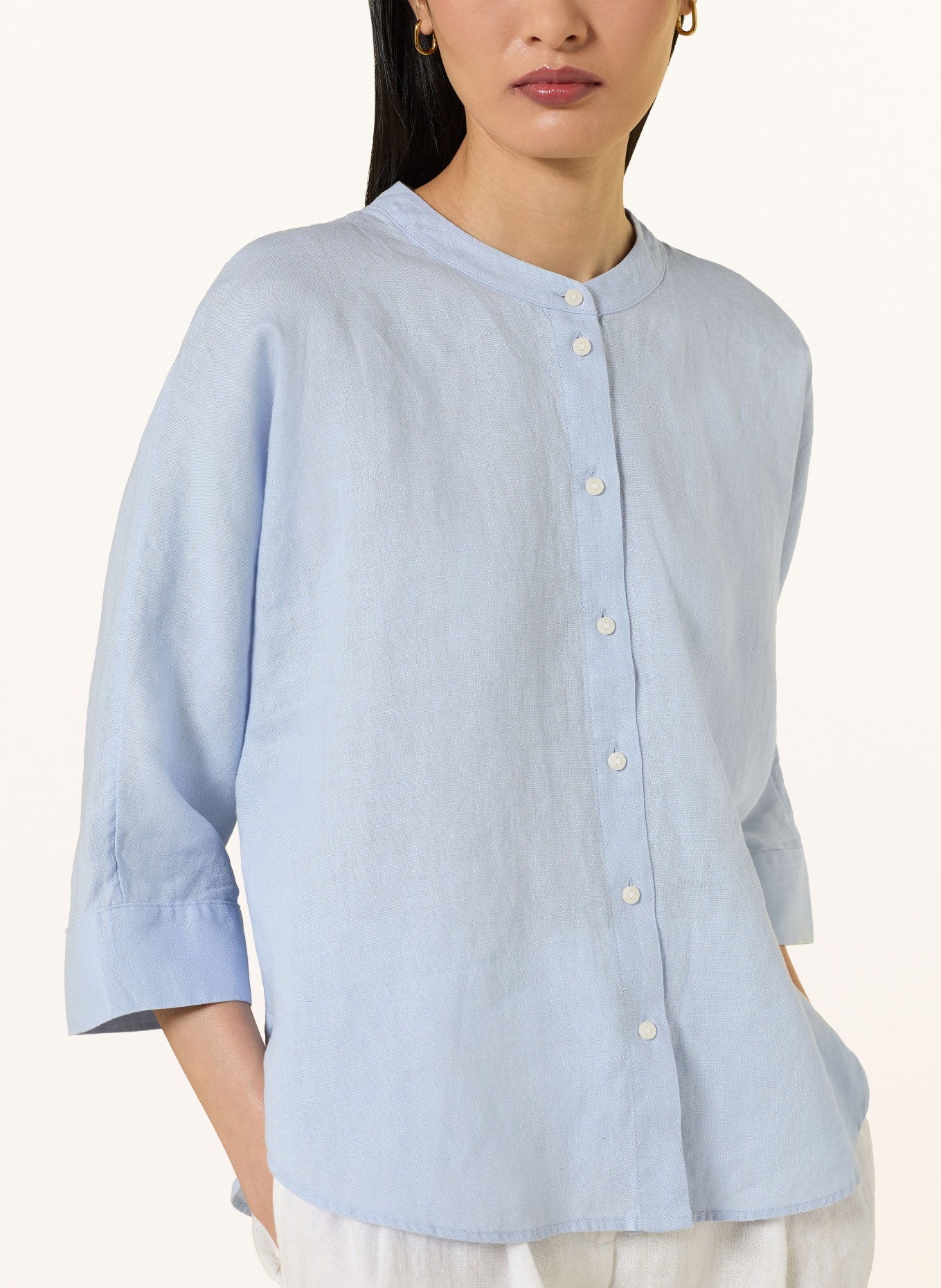 OPUS Blusenshirt FULIS aus Leinen mit 3/4-Arm: HELLBLAU