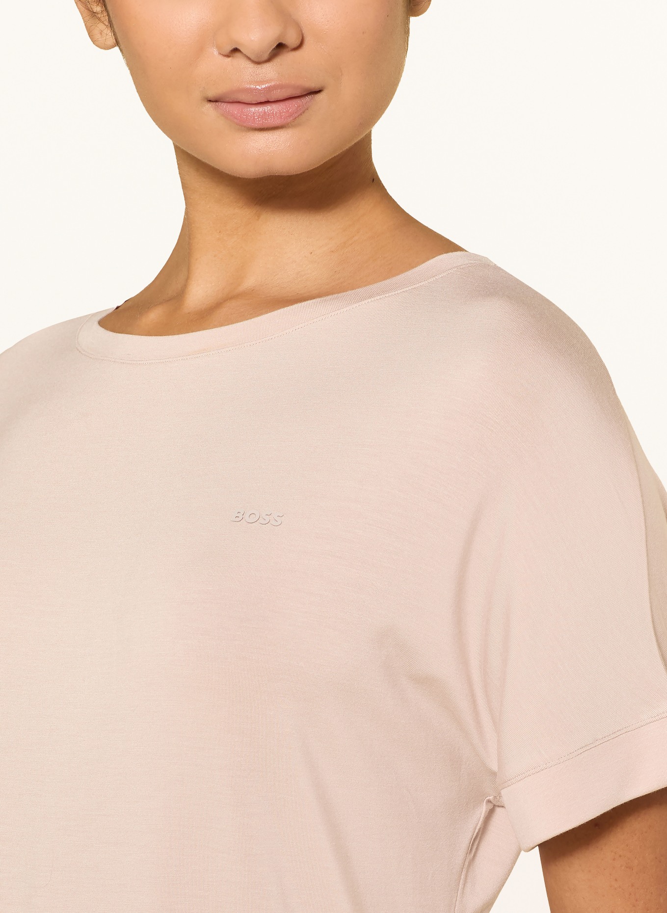 BOSS ESSENCE Pajamas: WHITE / DUSKY PINK