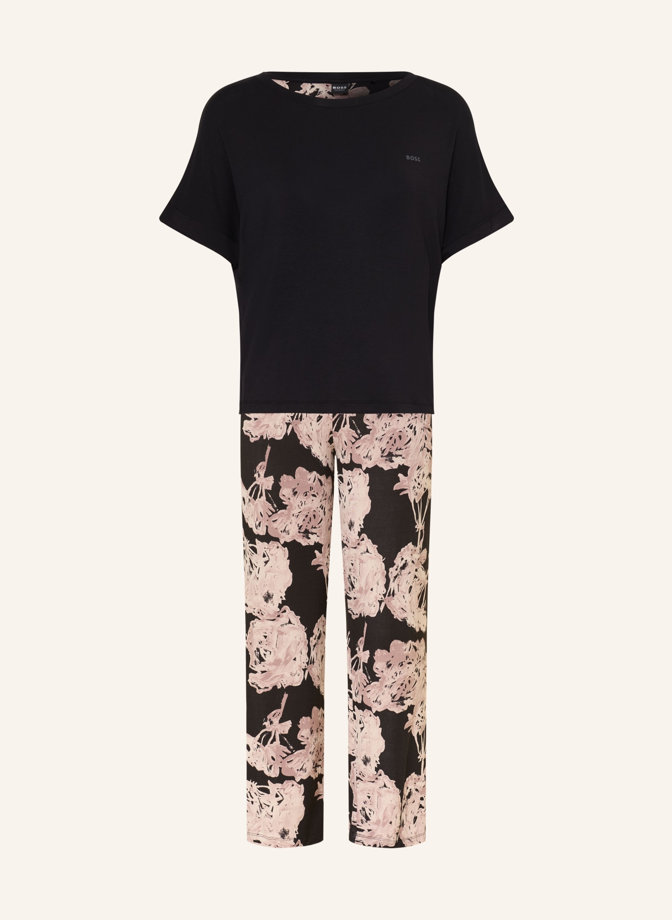 BOSS ESSENCE Pajamas: BLACK / DUSKY PINK