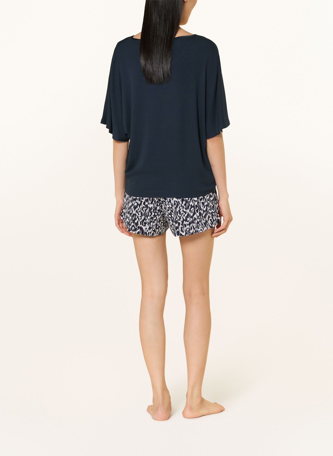 BOSS Chemise de nuit SHINY: BLEU FONCÉ