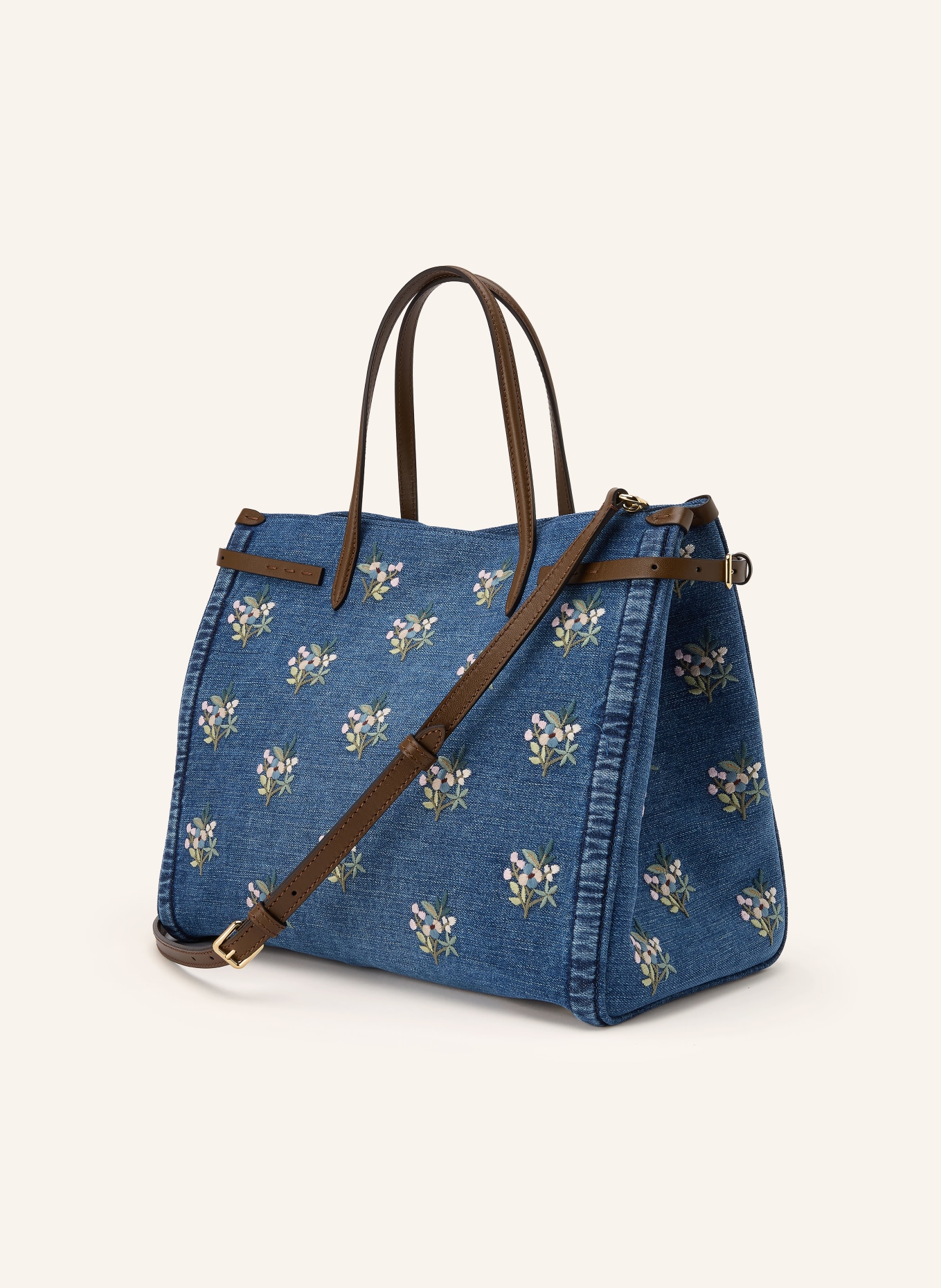 VALENTINO GARAVANI Handtasche ANTIBES: BLAU / DUNKELBRAUN / GRÜN
