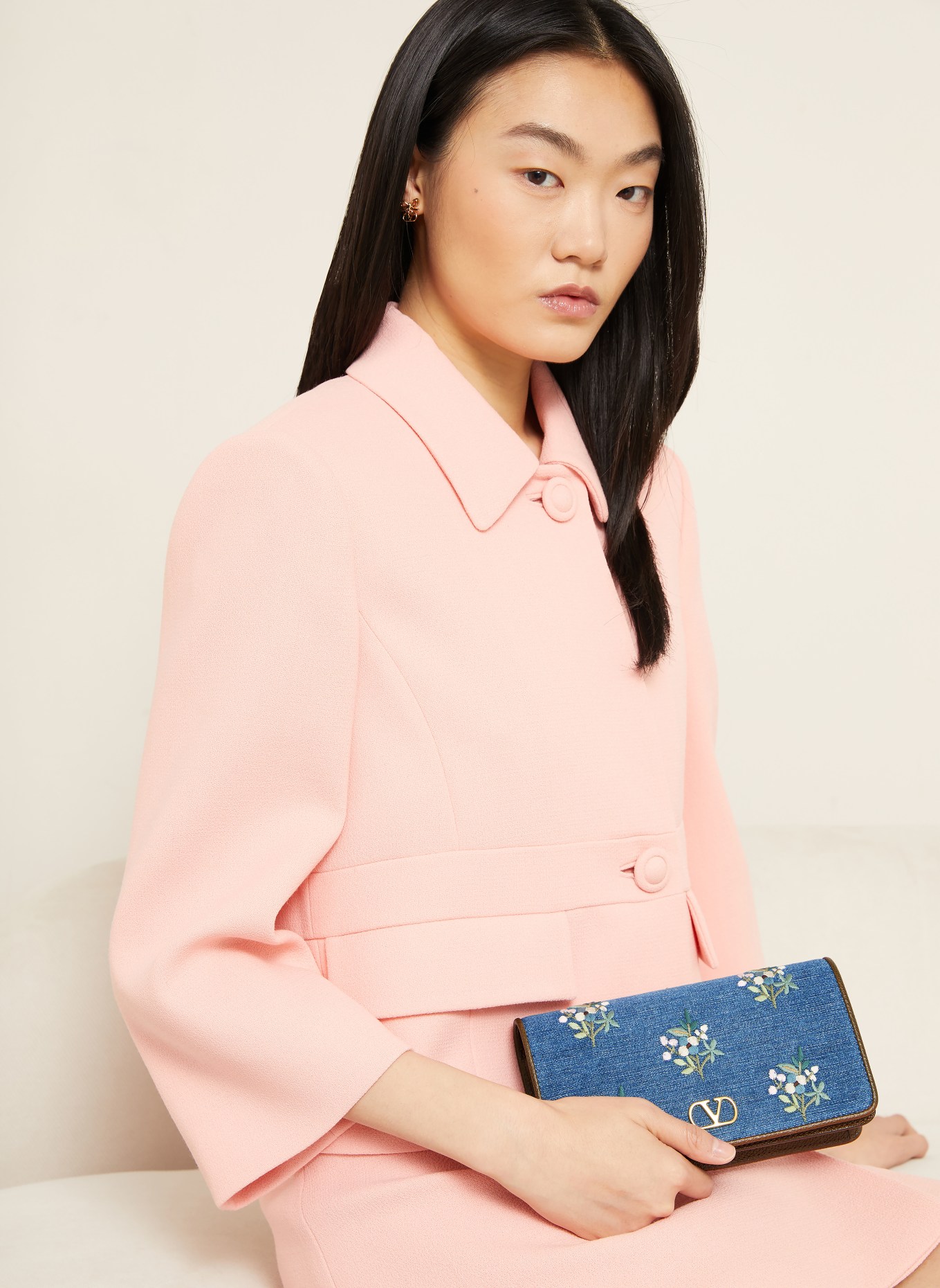 VALENTINO GARAVANI VLOGO SIGNATURE MINI Shoulder Bag: BLUE / LIGHT PINK / GREEN