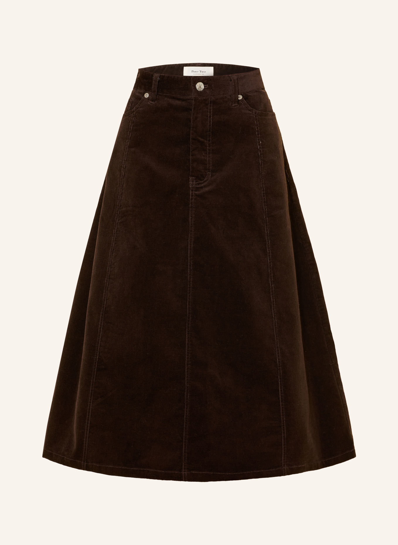 Part Two Corduroy skirt: DARK BROWN