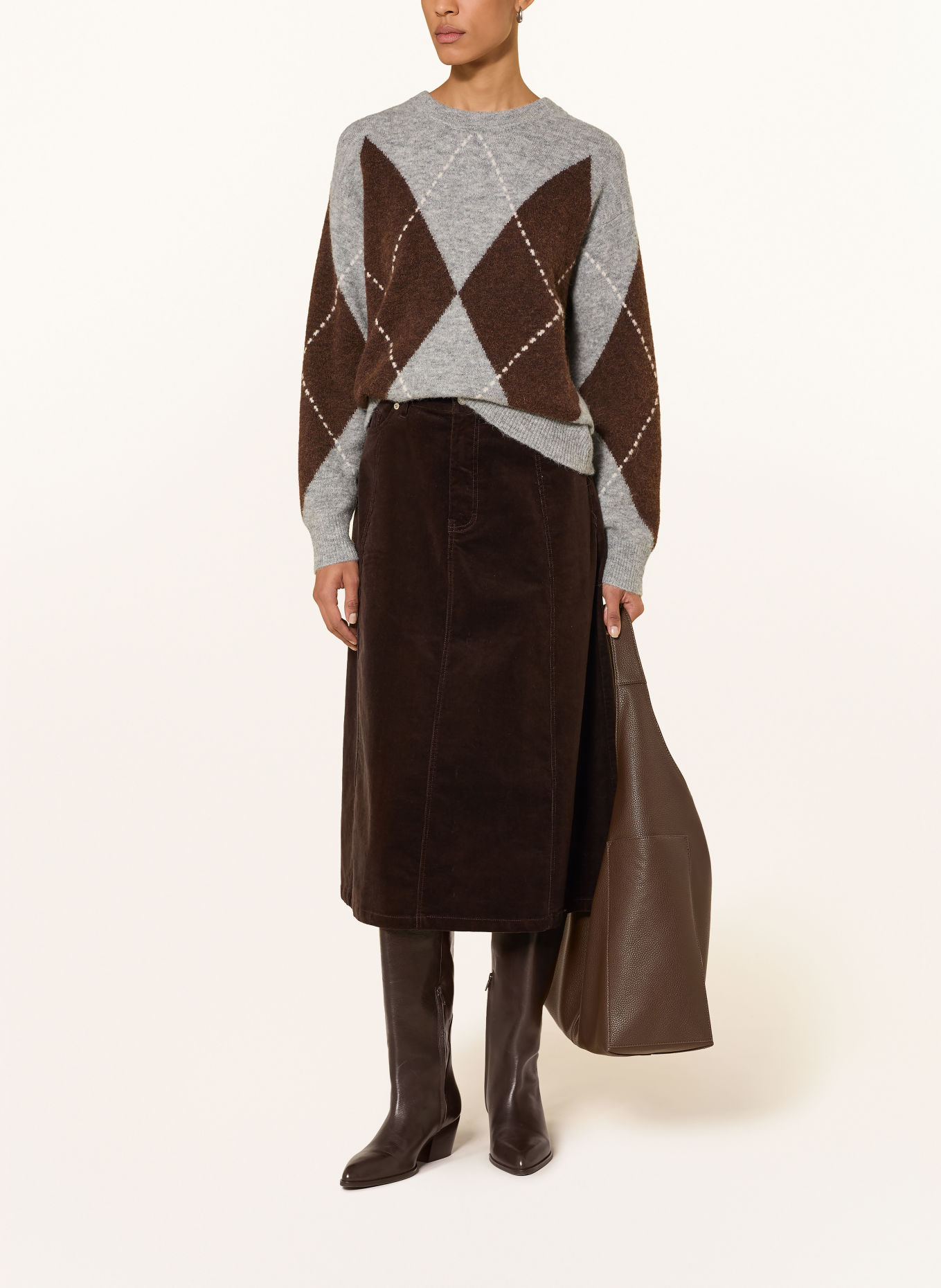 Part Two Corduroy skirt: DARK BROWN