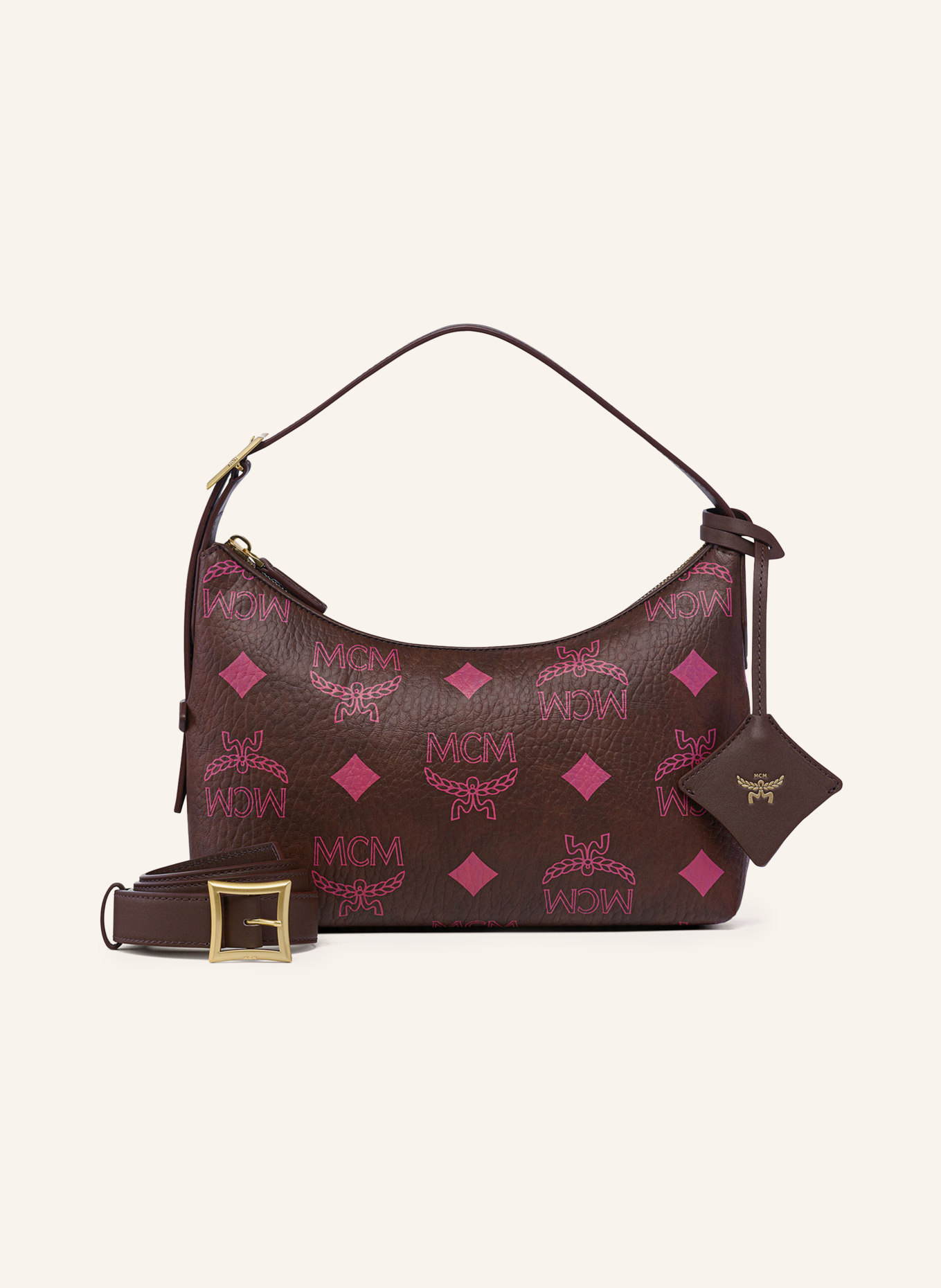 MCM Umhängetasche AREN SMALL: BRAUN / GOLD / PINK