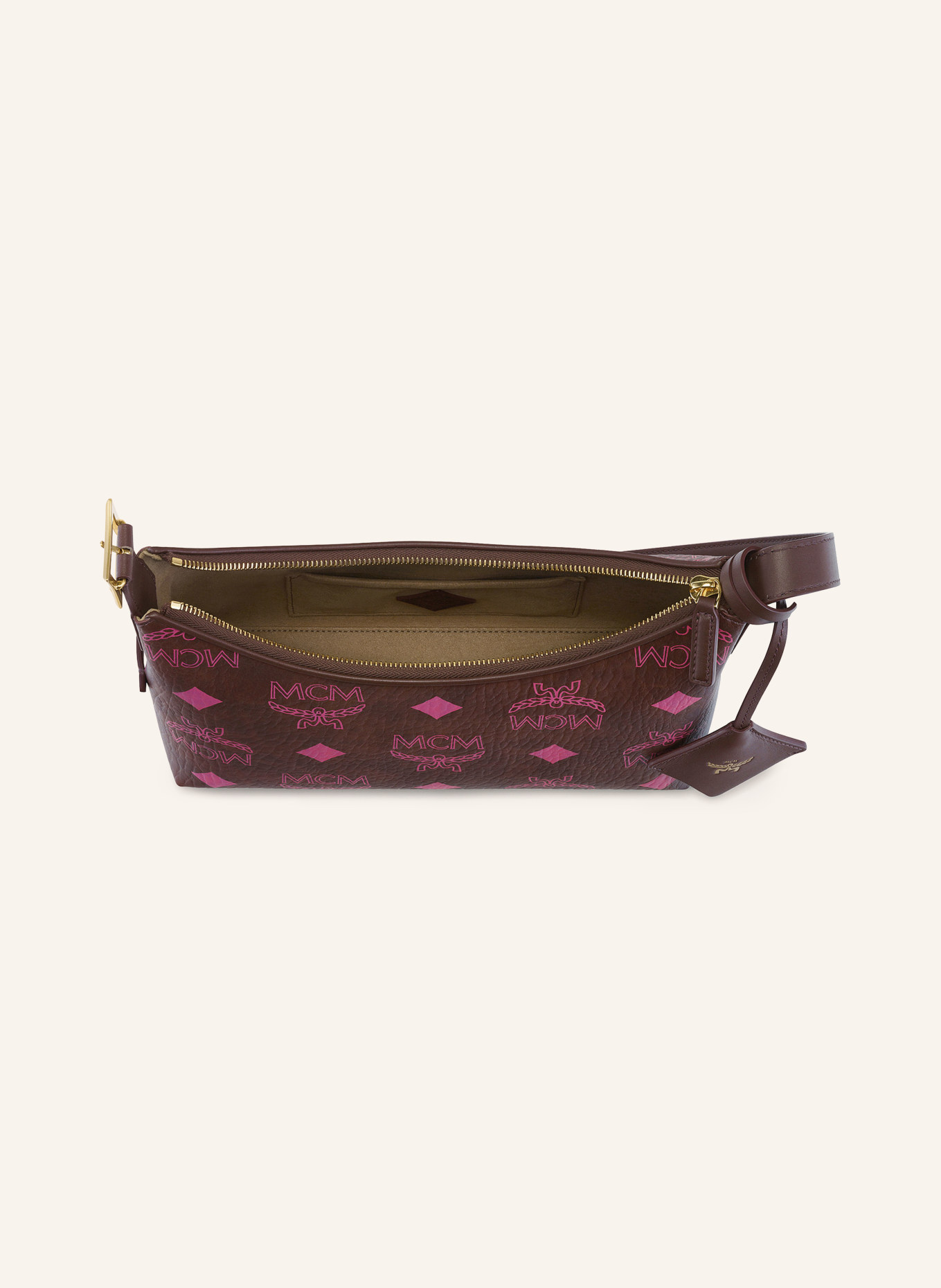 MCM Umhängetasche AREN SMALL: BRAUN / GOLD / PINK